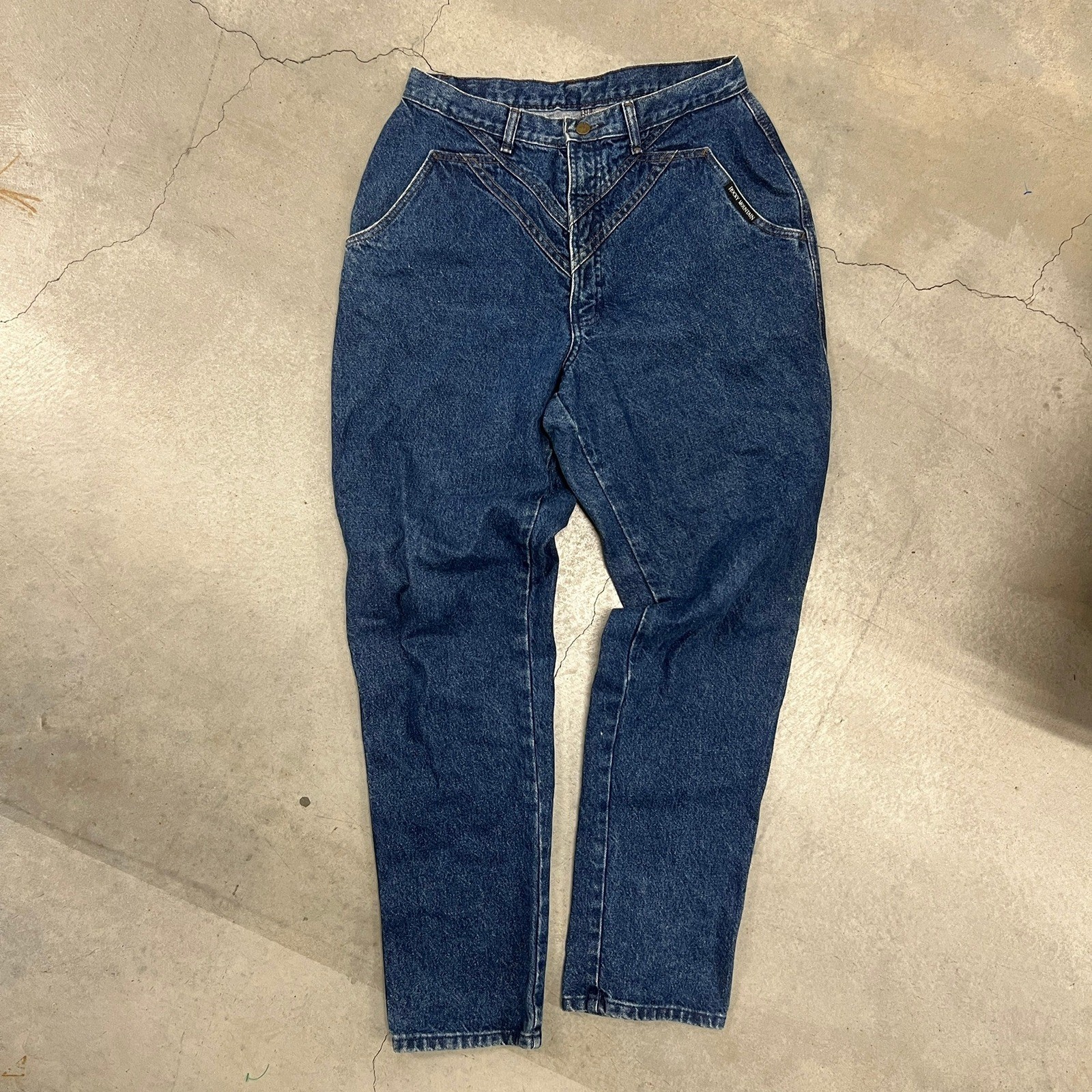 Vintage 90s Rocky Mountain Jeans Bareback High Waisted Western Cowgirl V-Yoke