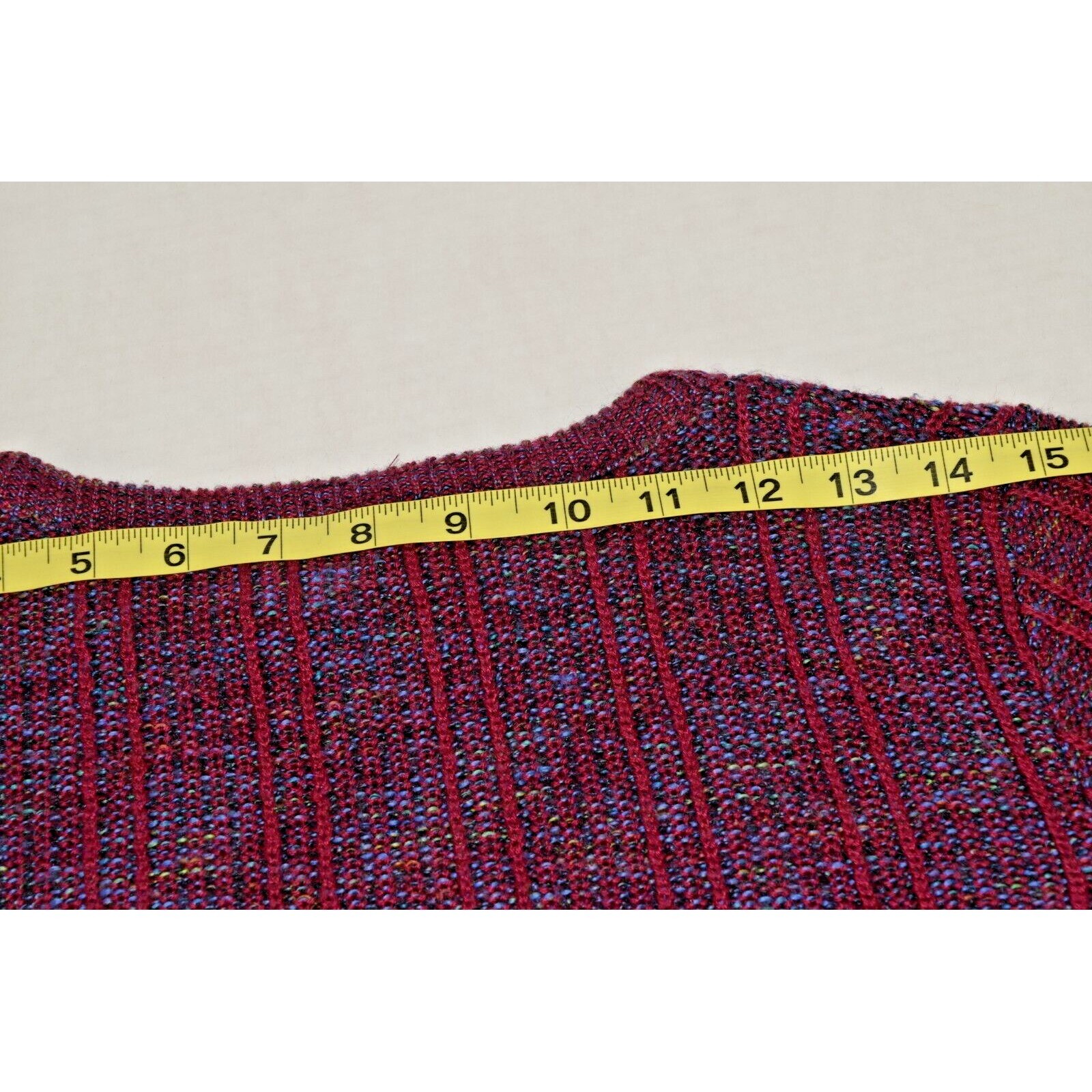 Vintage Sweater Devon Size S 80s Fuschia Blue Interwoven Knit Made USA