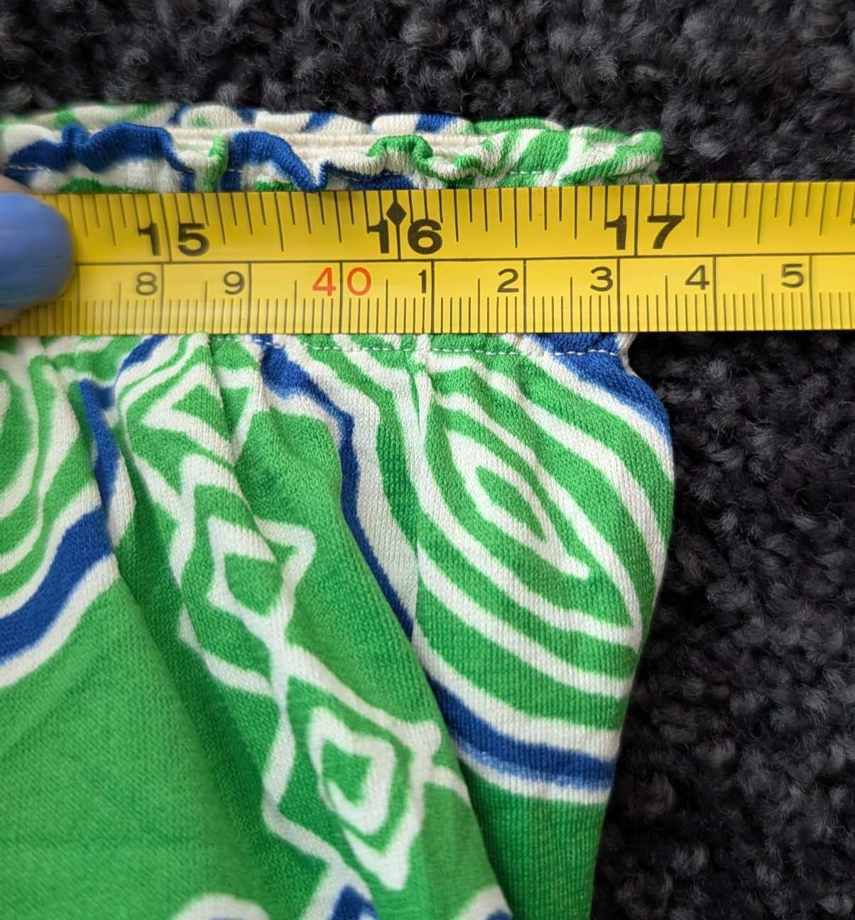 Vintage Nylon Palazzo Lounge Pajama Pants Elastic Waist Lingerie Green Blue M/L
