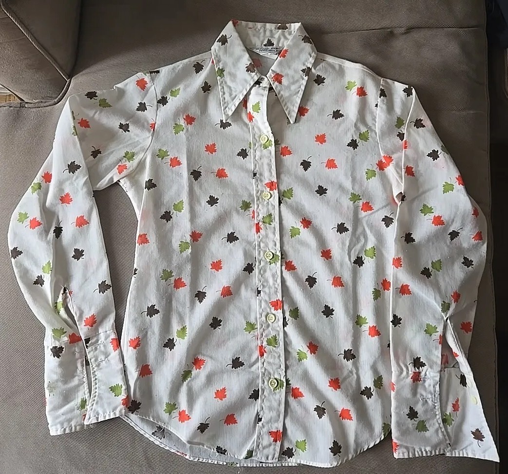 Vintage 1970s Second Hand Rose by Mack LS Womens Fall Button Down Shirt SZ 9/10