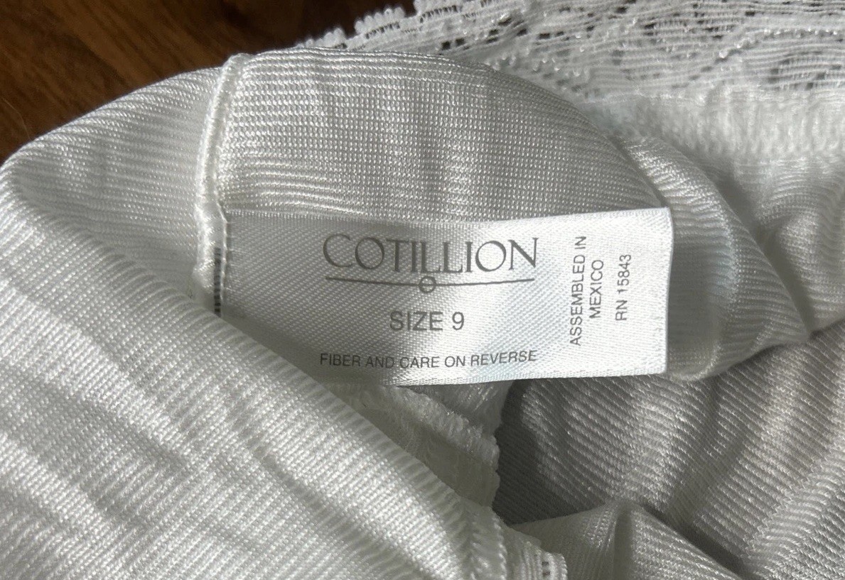 Vtg Panties Cotillion Sz 9 Nylon High Cut Waist Mushroom Gusset Silky White NWT