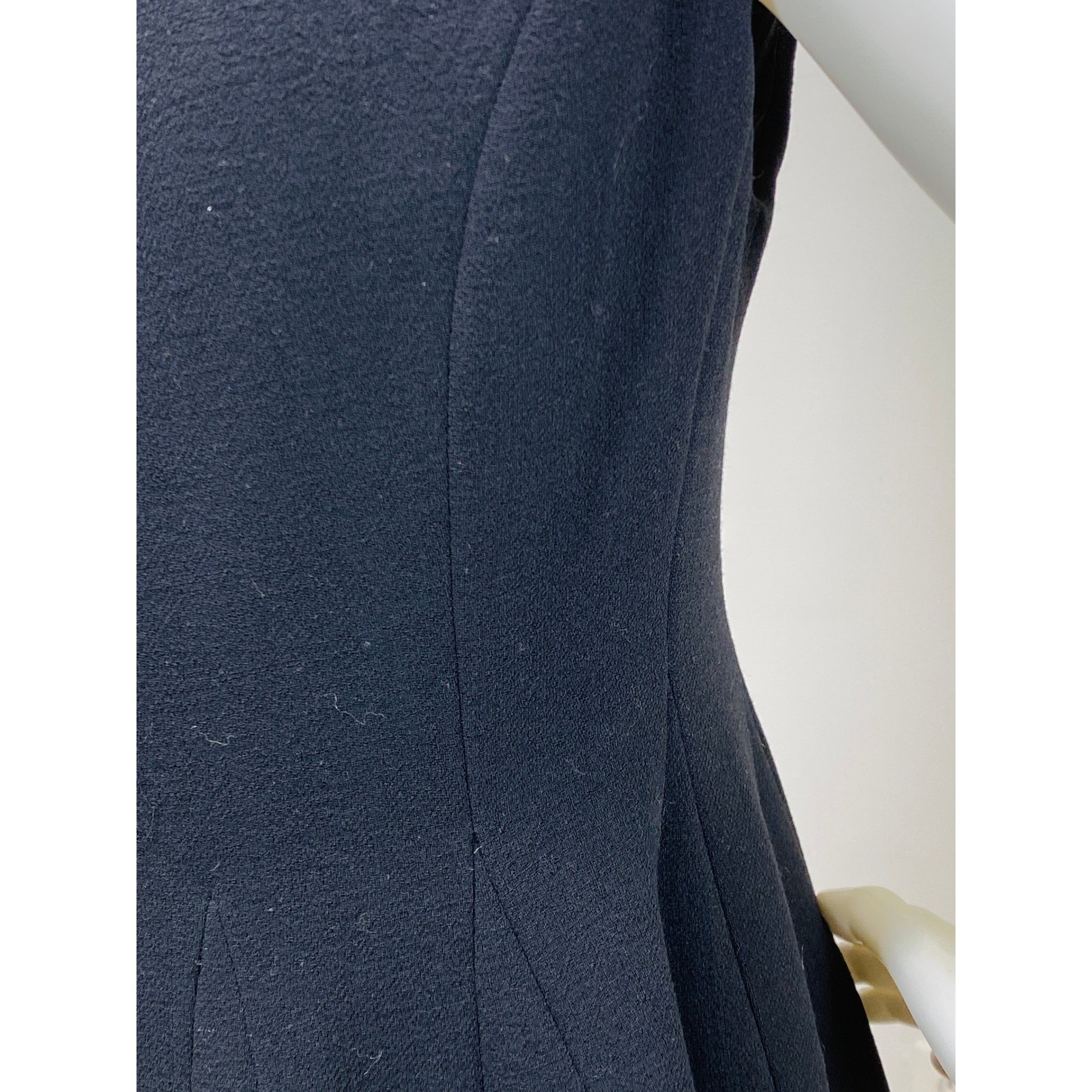 Vintage 1960s Norman Norell Dress Black A-Line Princess Seams Short Sleeve