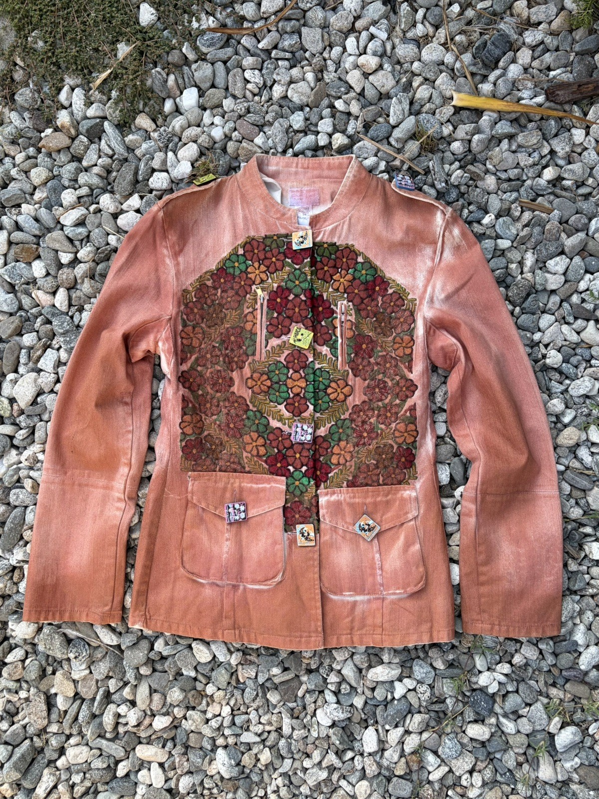 Custo Barcelona “Tourist” Multi-Colored Boutique Embroidered Blazer RARE Size S