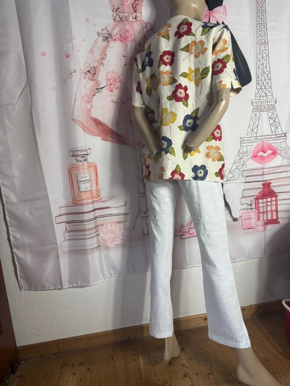 Historic Linen Jacket Handmade Size 40/42 Vintage Floral✨