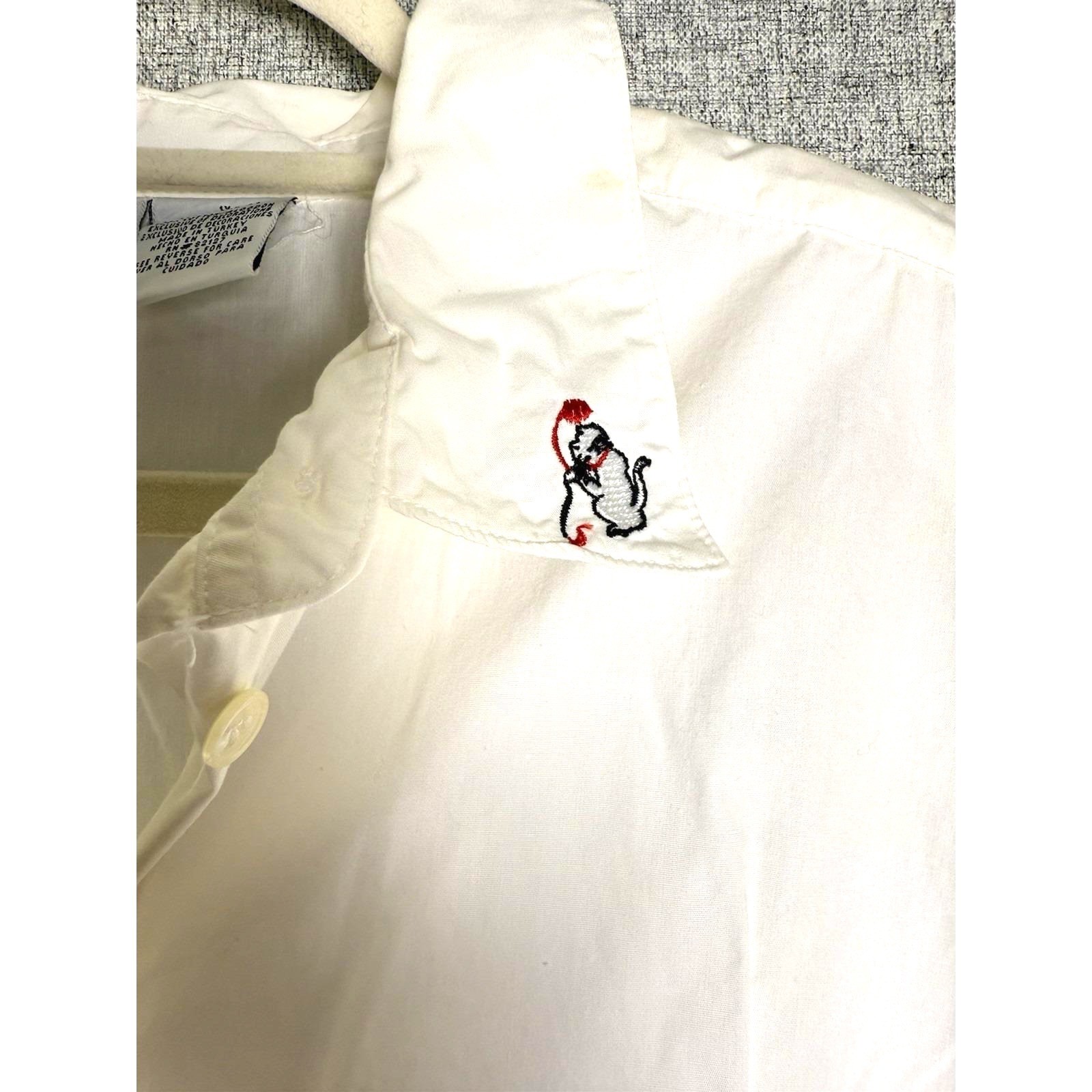 Vtg 80s/90s Capacity Woman Button Down Kitty Cat Dog Embroidery Shirt XXL