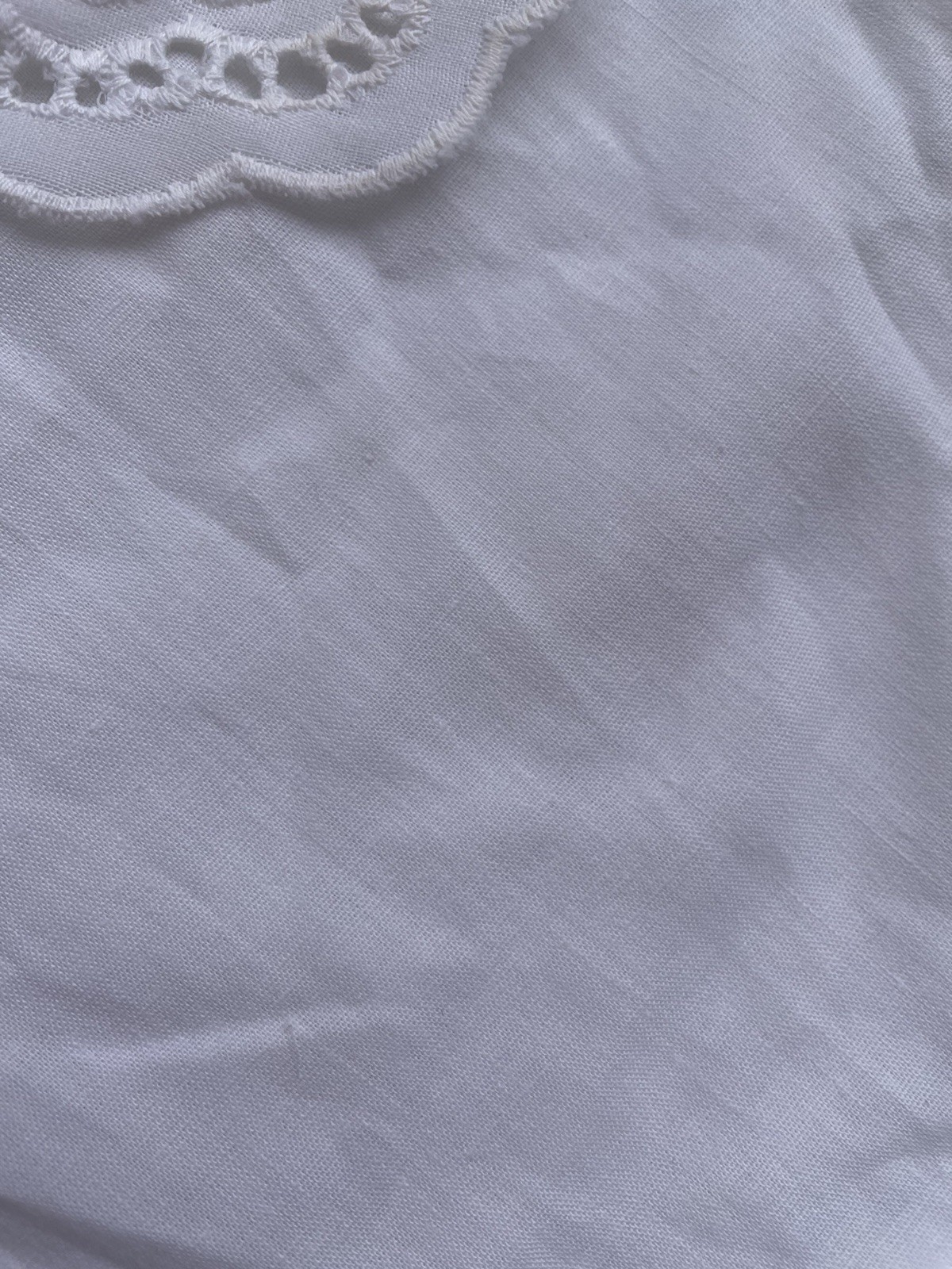 Vintage Cutwork Lace Cotton Dickey Collar Princess Diana White Cottagecore 80s