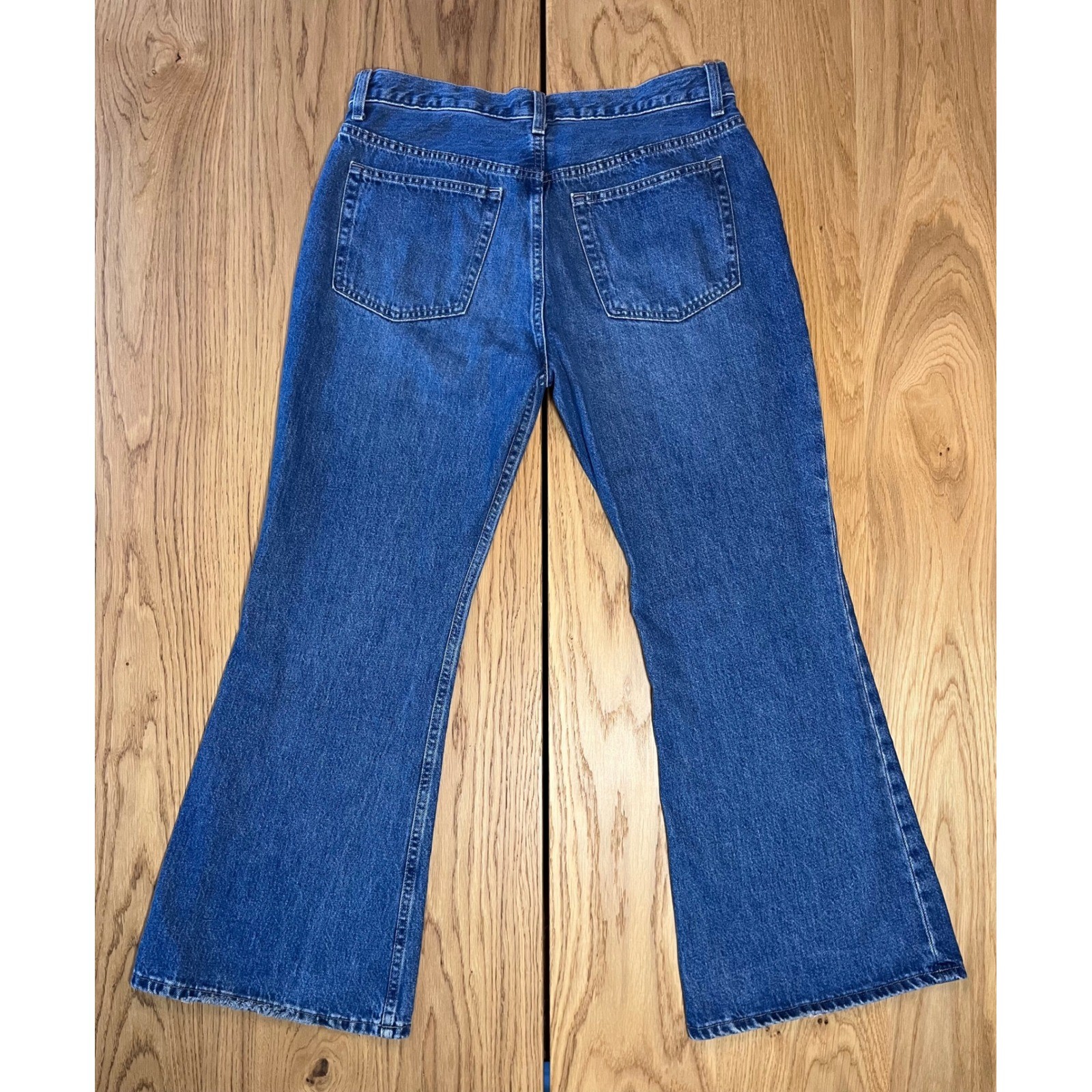 Uniqlo Flared Jeans 30/27 Blue Vintage Wash Denim Skater Aesthetic