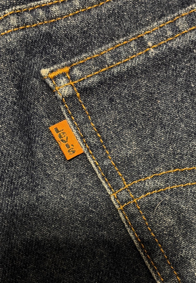Vintage Levis 517 0217 Orange Tab Jeans Dark Indigo Denim Bootcut 28×26 USA Made