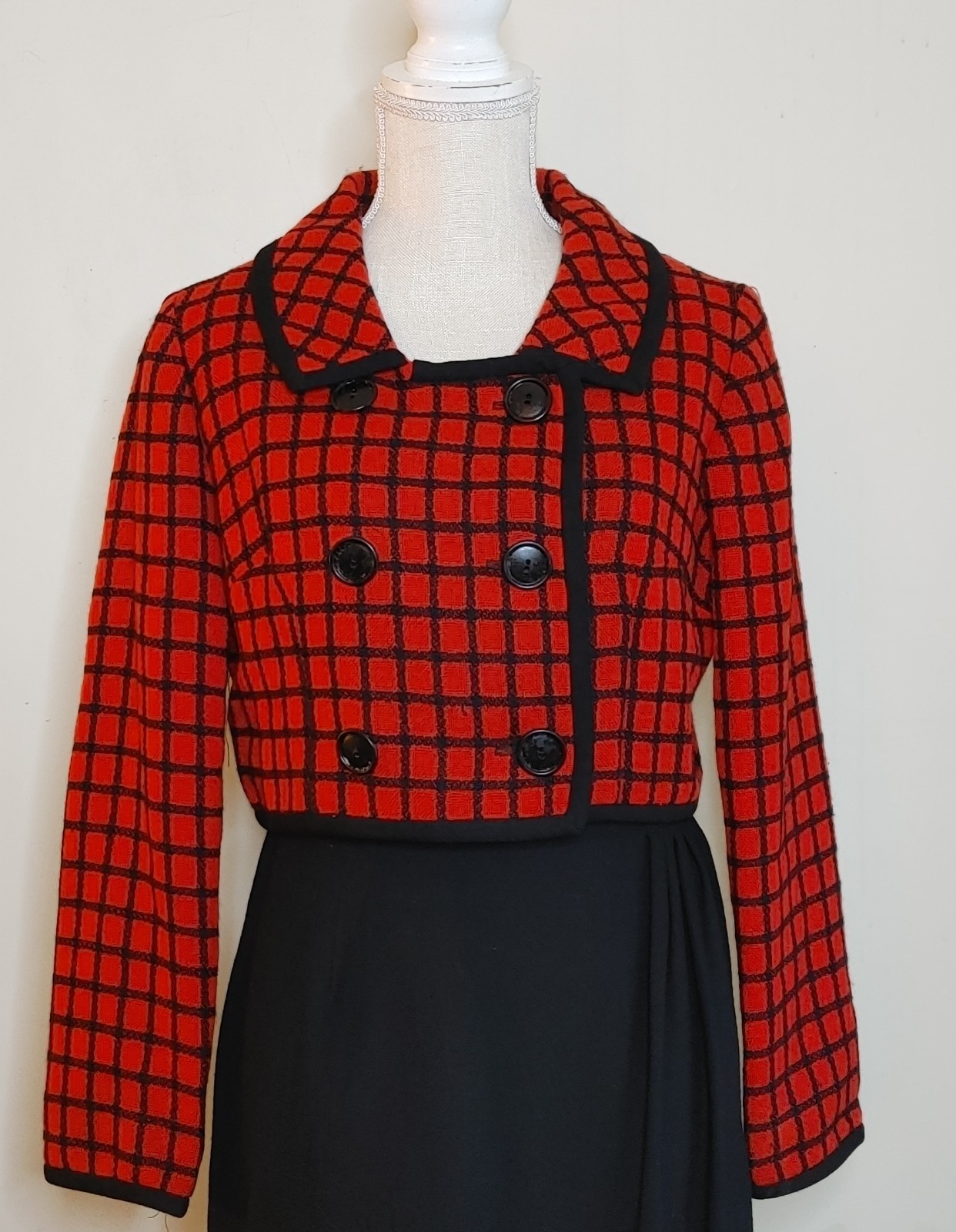 Vintage Red Suit Jacket Jackie O 1950’s Wool? Short Don Sophisticates Lined