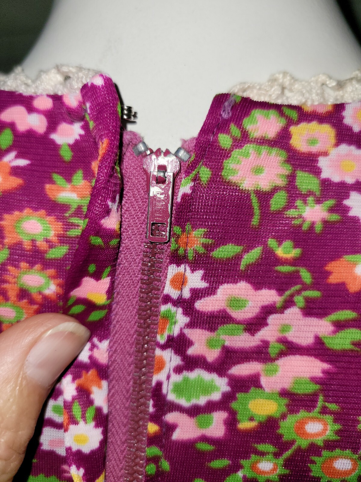 Vtg. 60s 70s floral Long Sleeve Mod Dress Trim Boho Small XS embroidered WOW!