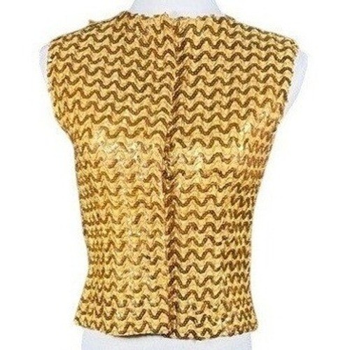 Michael London Original Vintage Gold Sequin Wavy Sleeveless Top Montreal Made
