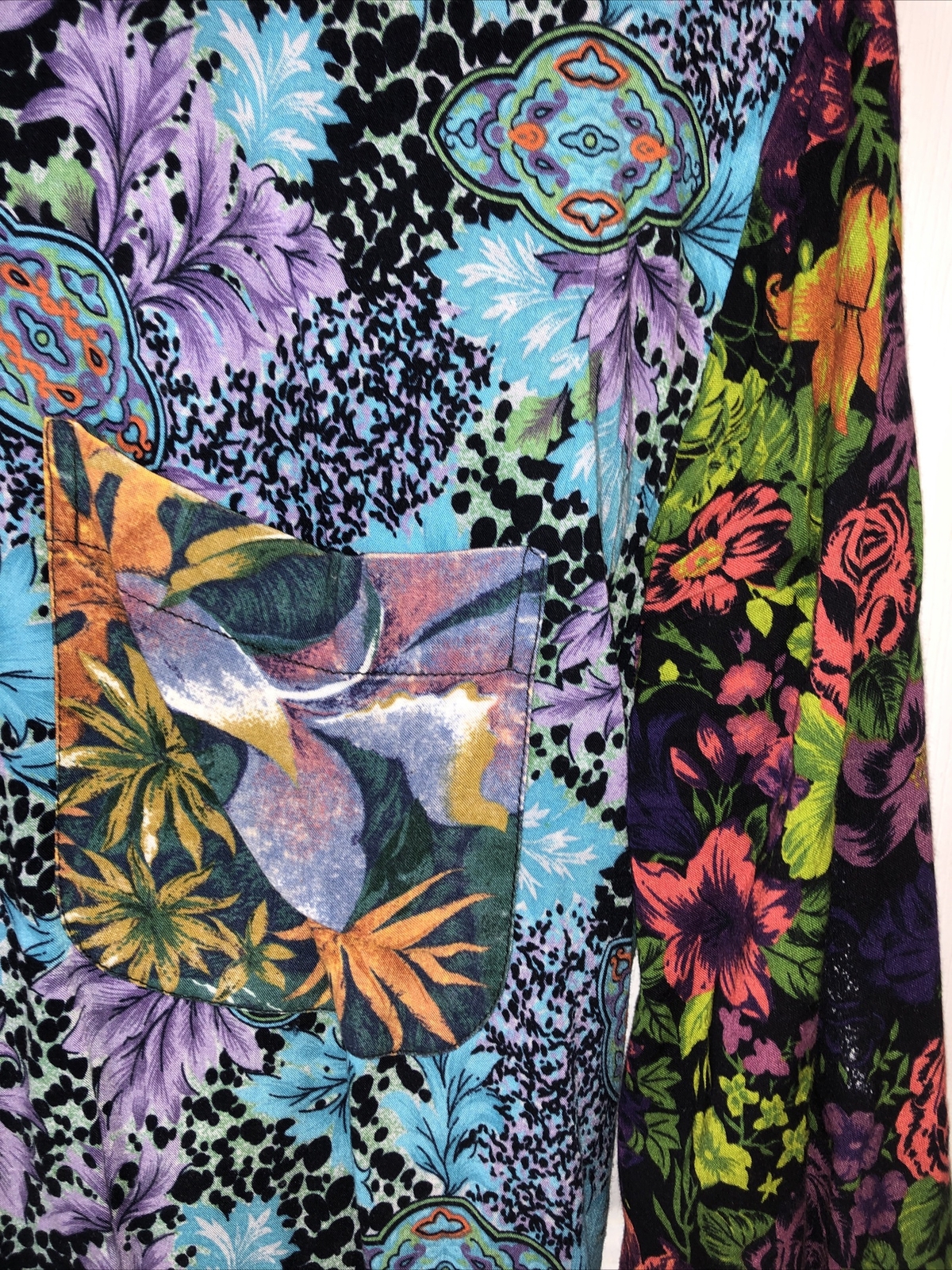 vintage floral IGNITE women’s blouse psychedelic Hippie Chick￼ Size S￼ (N-2)