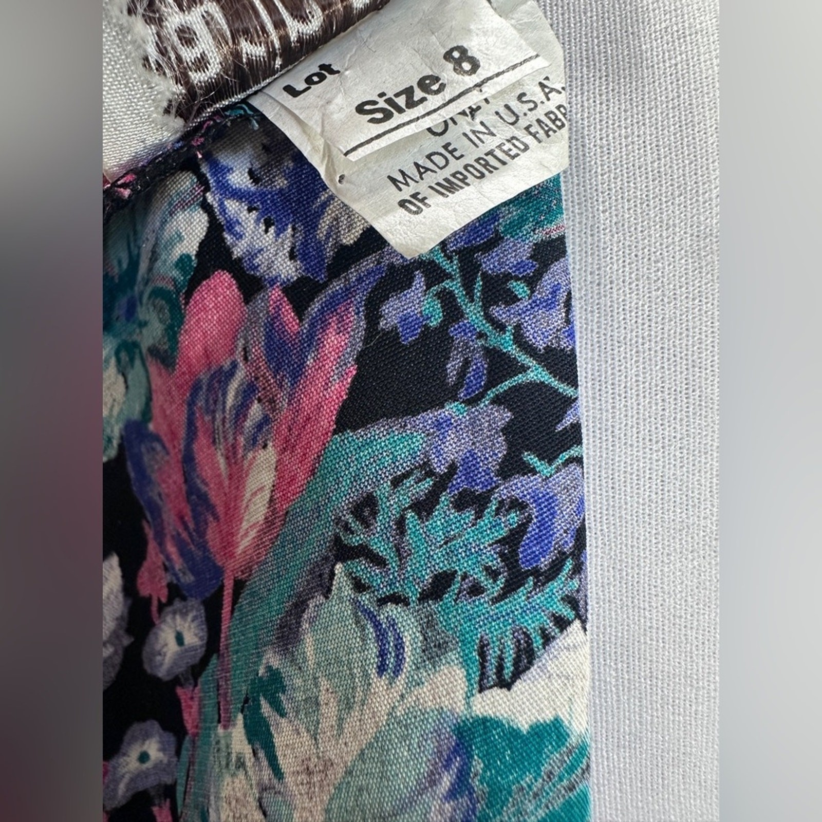 Vintage Karin Stevens Petites Floral Pleated Midi Dress Size 8 | Made in USA