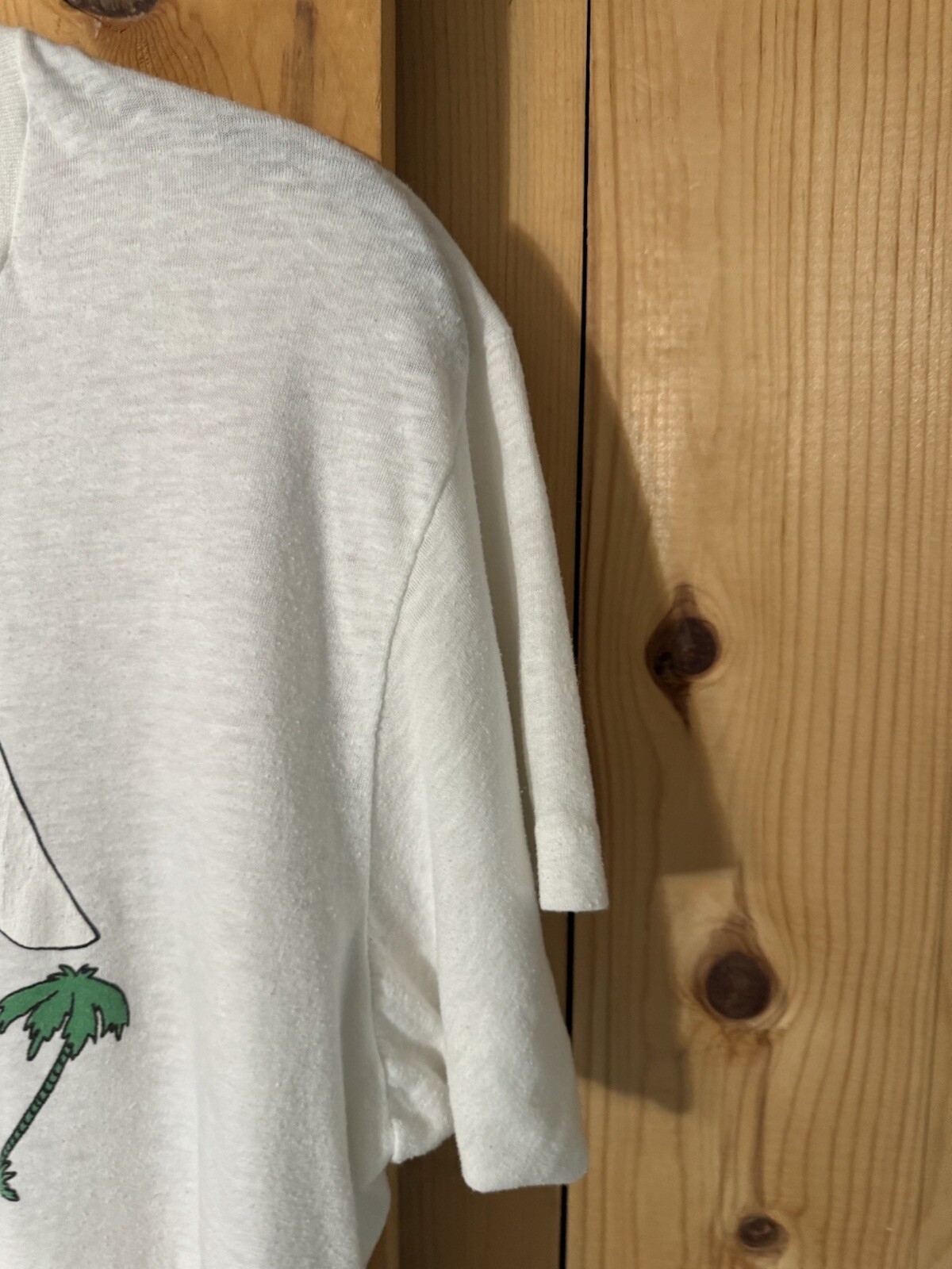 VTG 1985 Bunny & Palm Trees Micro Crop Tee Women’s M/L Oasis Women’s Teens