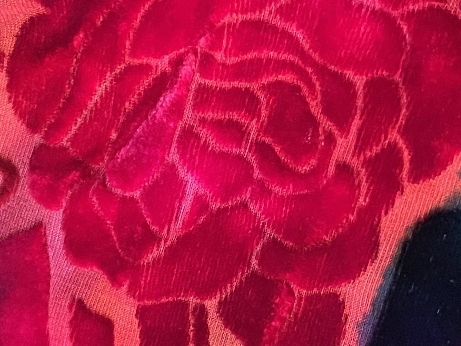 Vintage ALIKI YAMANI CREATIONS, XL, Silk Rayon Cardigan, Burn Out Velvet, EUC