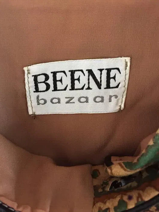 Rare Vintage Geoffrey Beene Bazaar Suede Leather Hand Painted Paisley Skirt