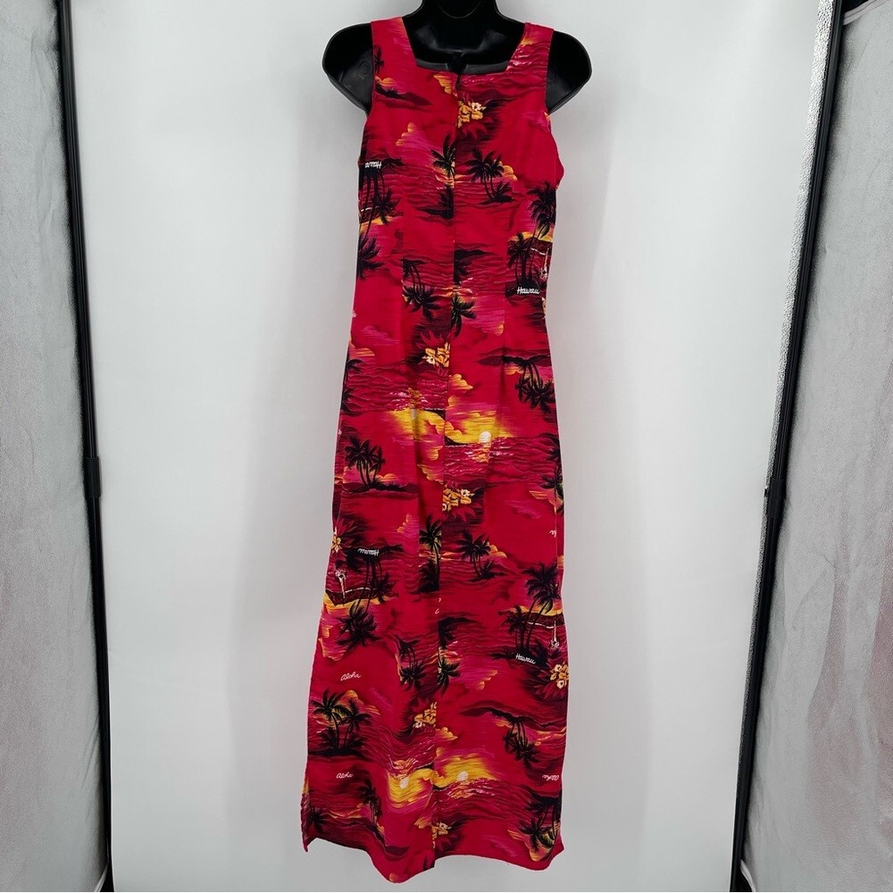 Vintage Royal Creations Hawaiian maxi tank dress resort wear vacation size S/M