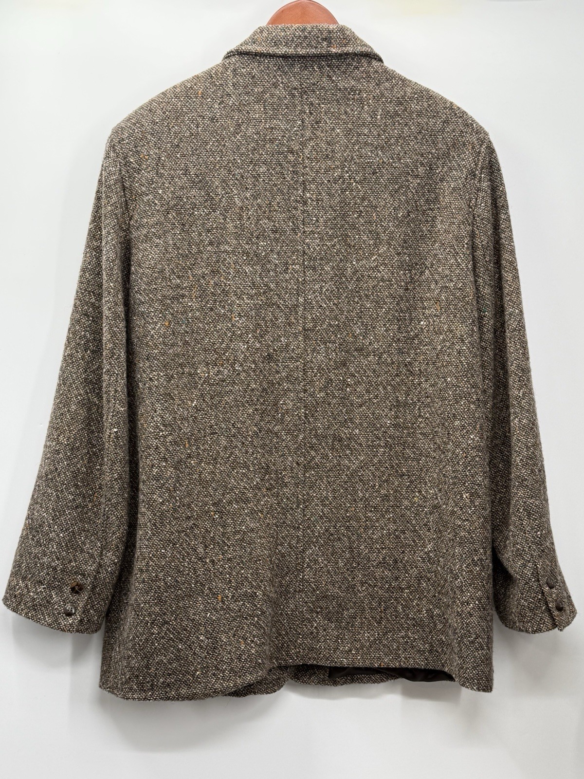 Vintage Wool Tweed Blazer Women’s Size 14 Brown Speckled Dark Academia Jacket
