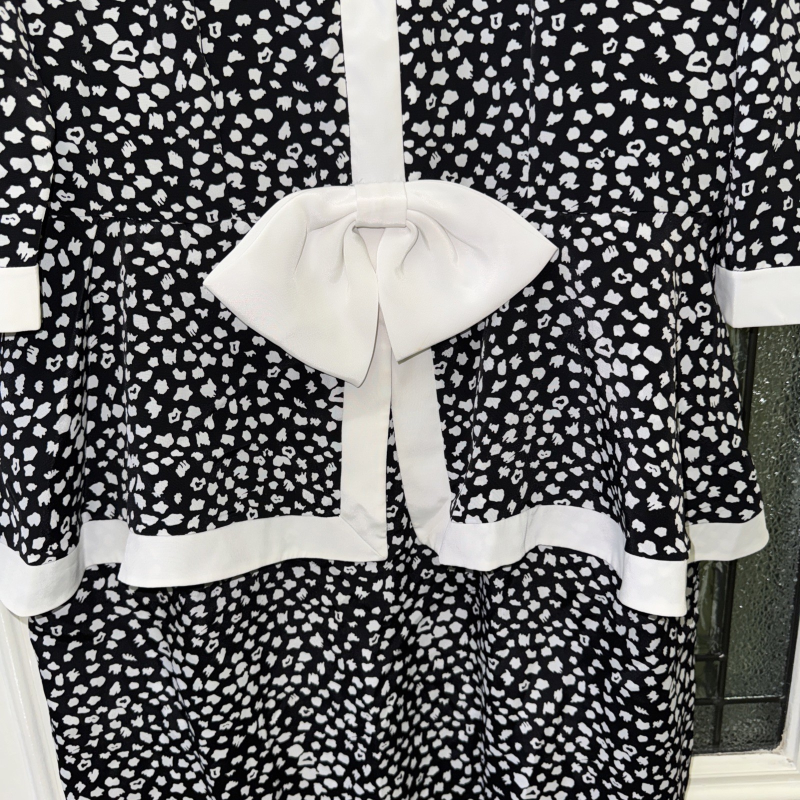 Black White Liz Roberts By Mary Ann Lamonte Vintage Dress Size 14