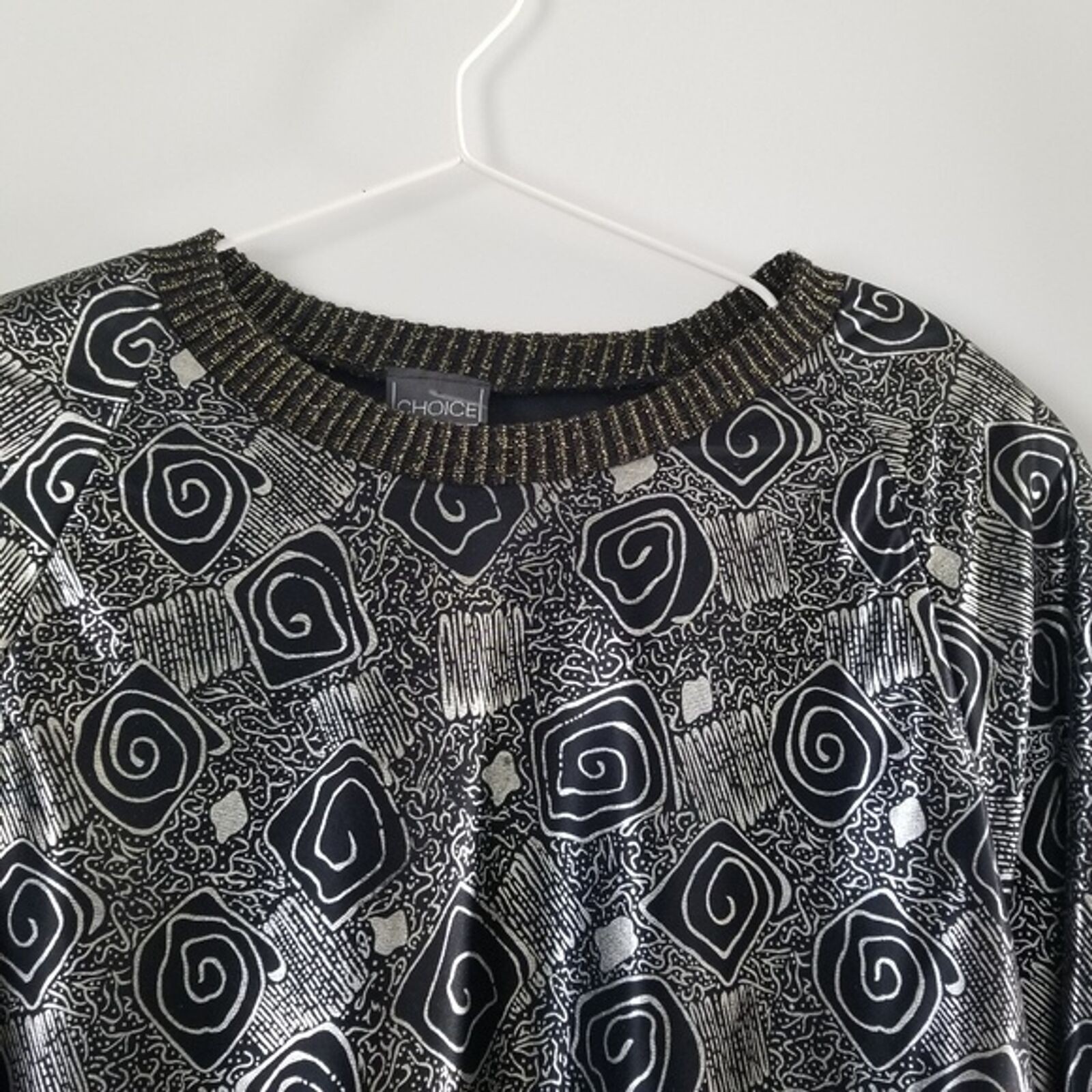 Vintage Retro Glam Rock Statement Blouse size LARGE