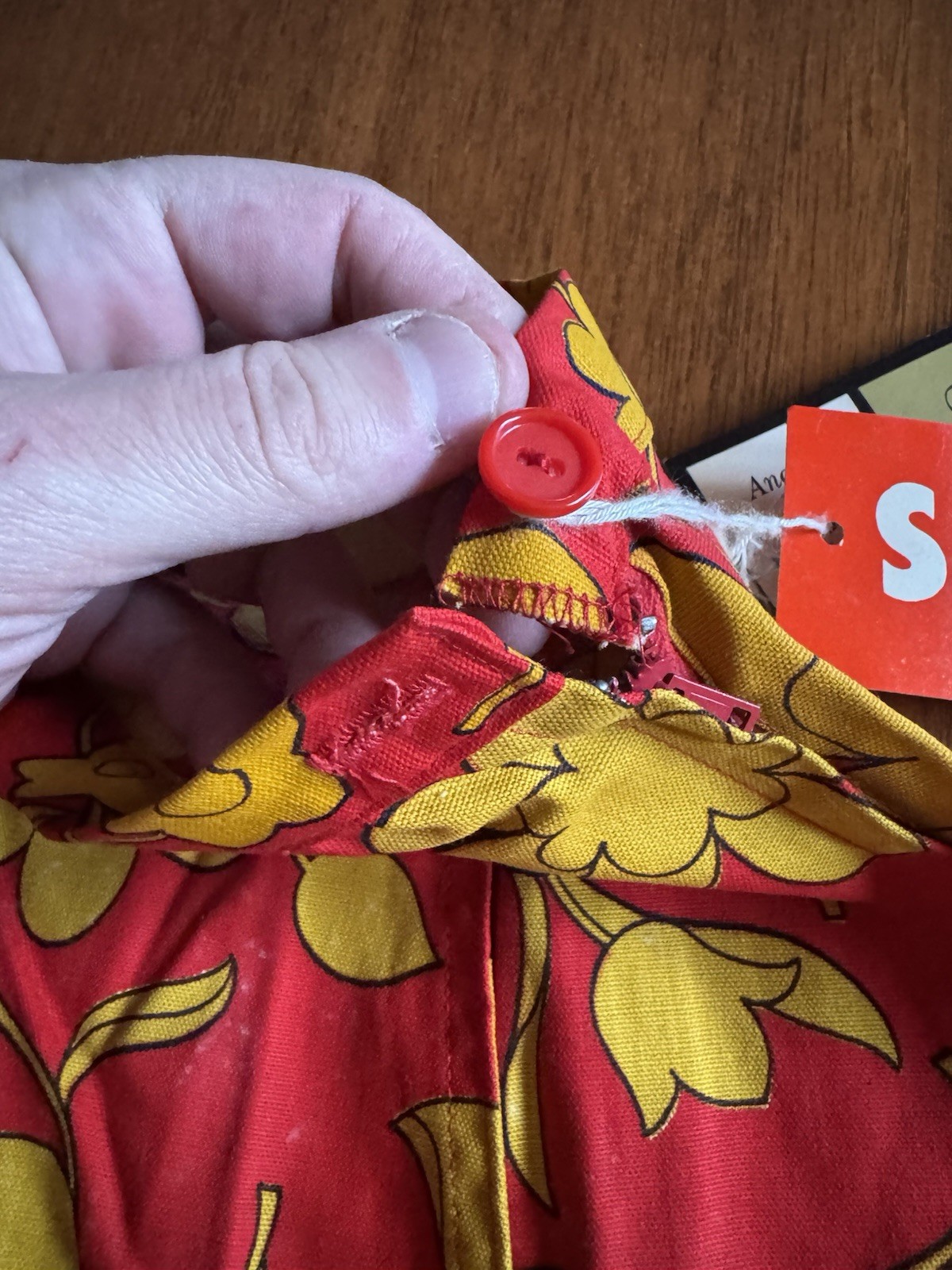 Vintage Flower Power Skort Skirt Red Yellow Hippie Mod Scooter New W/ Tags NOS
