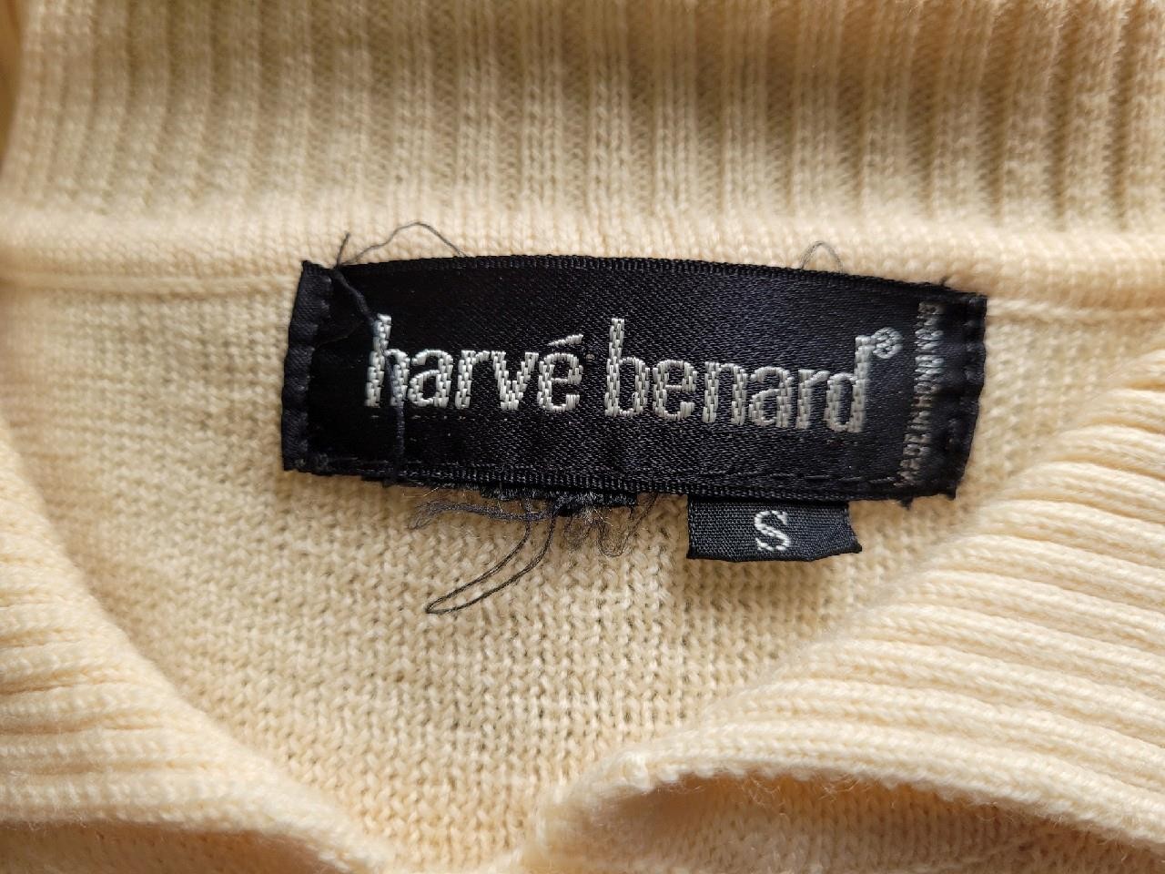 Vintage 1980s HARVE BENARD Long Sleeve Beige Knit SWEATER DRESS Size S Hong Kong