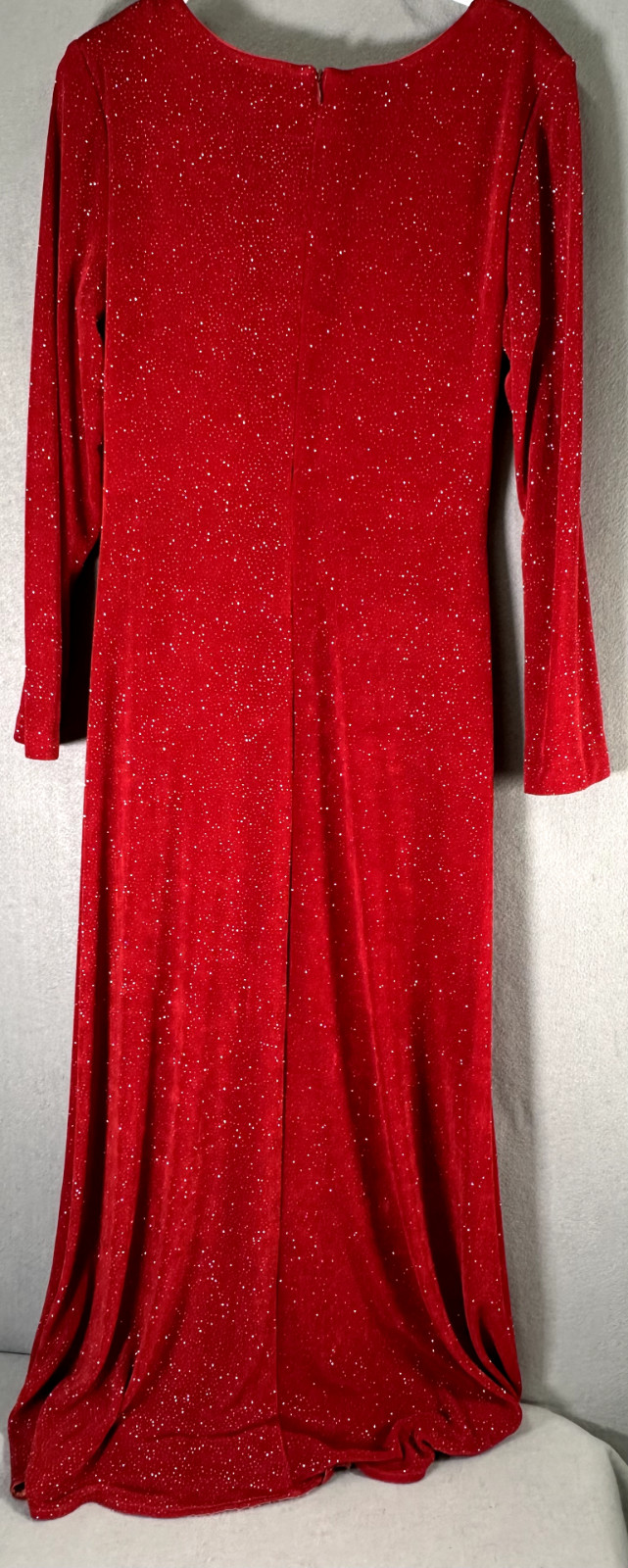 Vintage Jessica Howard Red Glitter Maxi Dress Women Size 12 Evening 1980s 1990s