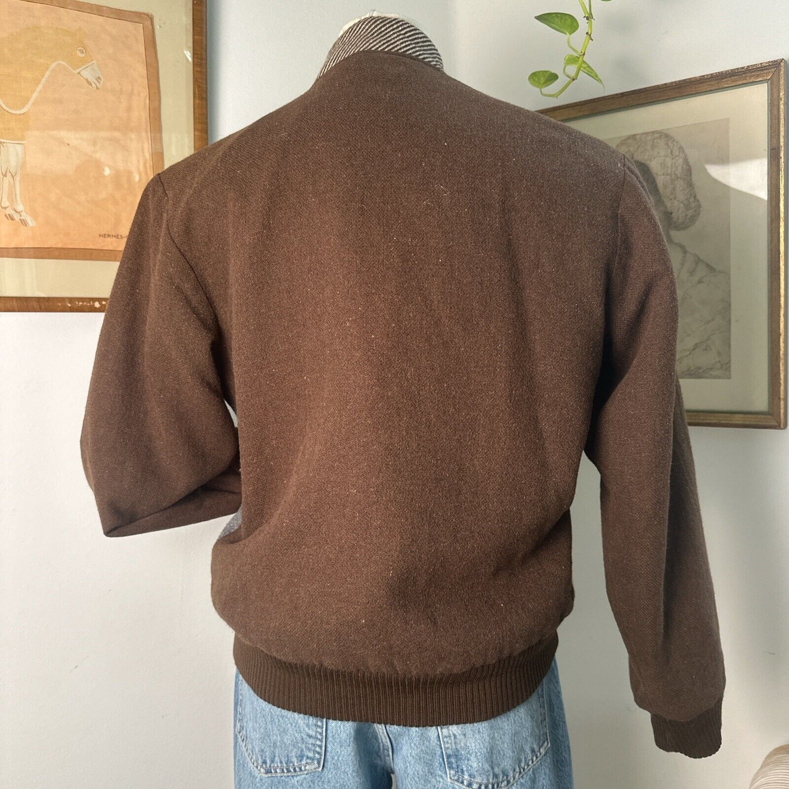 Vintage Patchwork Wool Bomber Jacket – Timeless Style with a Retro Edge