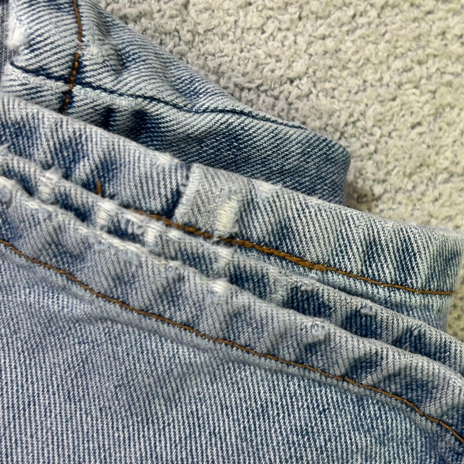 American Eagle Dungarees 1990s Vintage 10 PET Light Wash High Rise Straight Leg