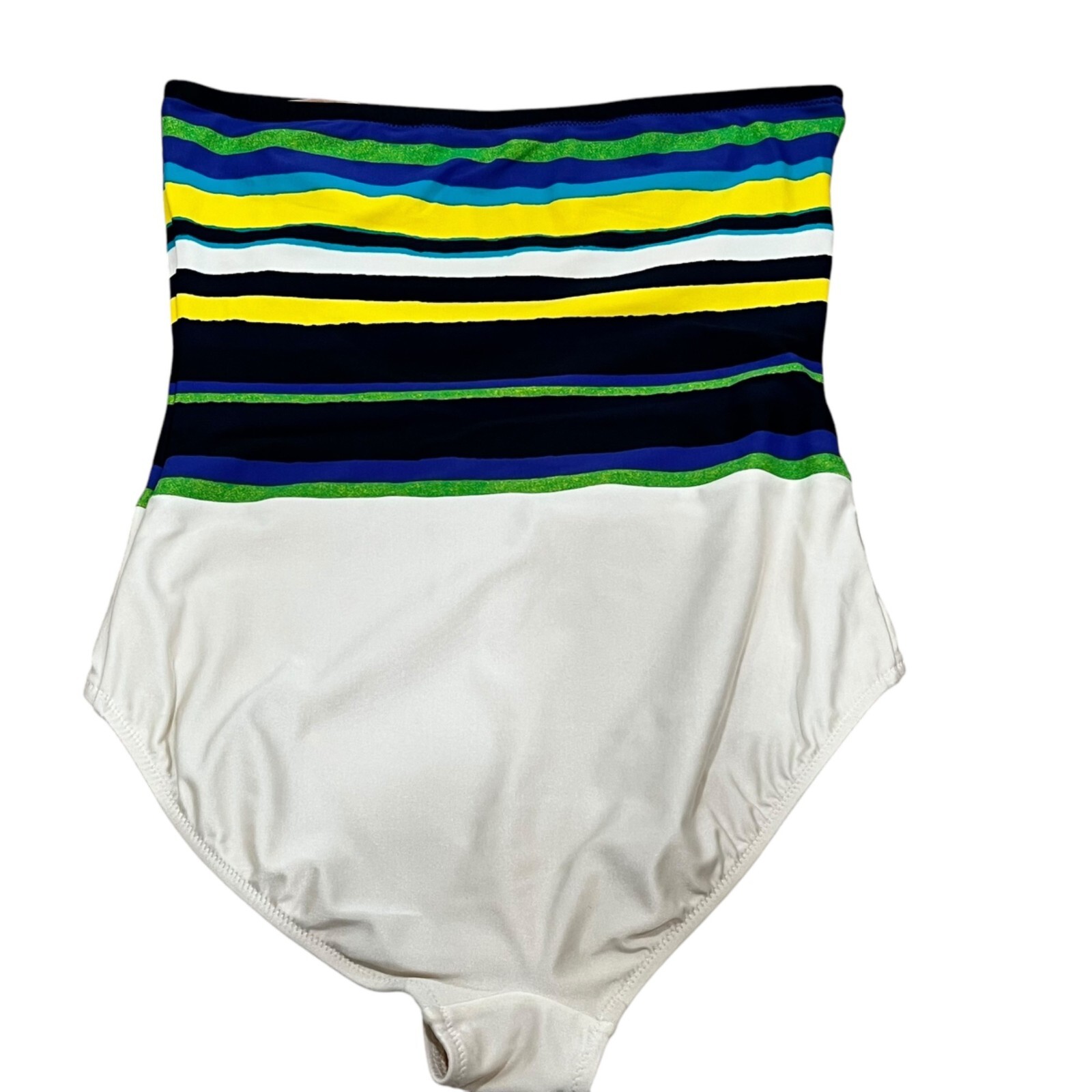 Gottex Vintage Womens Strapless One-Piece Swimsuit Size 14 B Striped Lycra