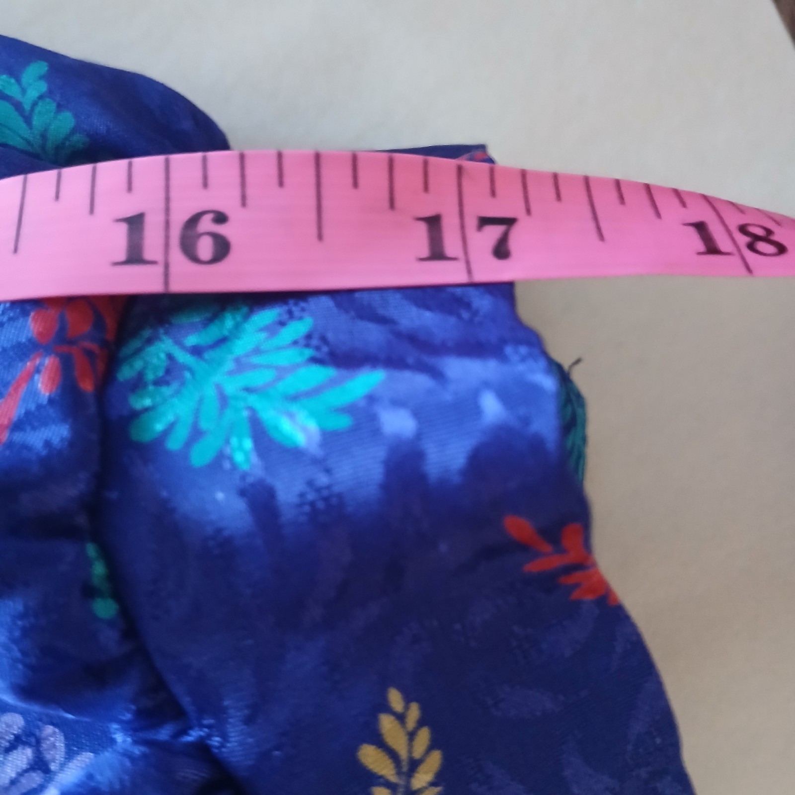 Vintage 80’s Lisa Petites Blue Leaf Dress w/Hip Ruffles Women’s Size 6