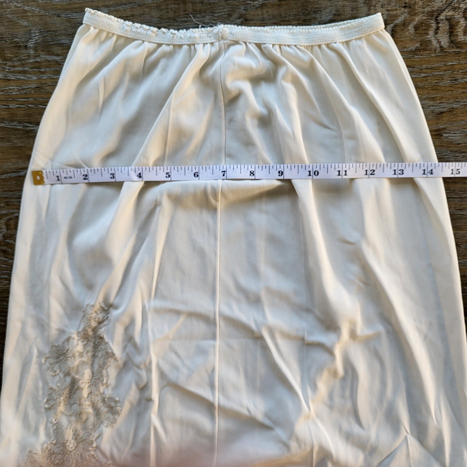Vintage Ivory Lace Trim Half Slip Skirt Floral undergarment Lingerie 80’s