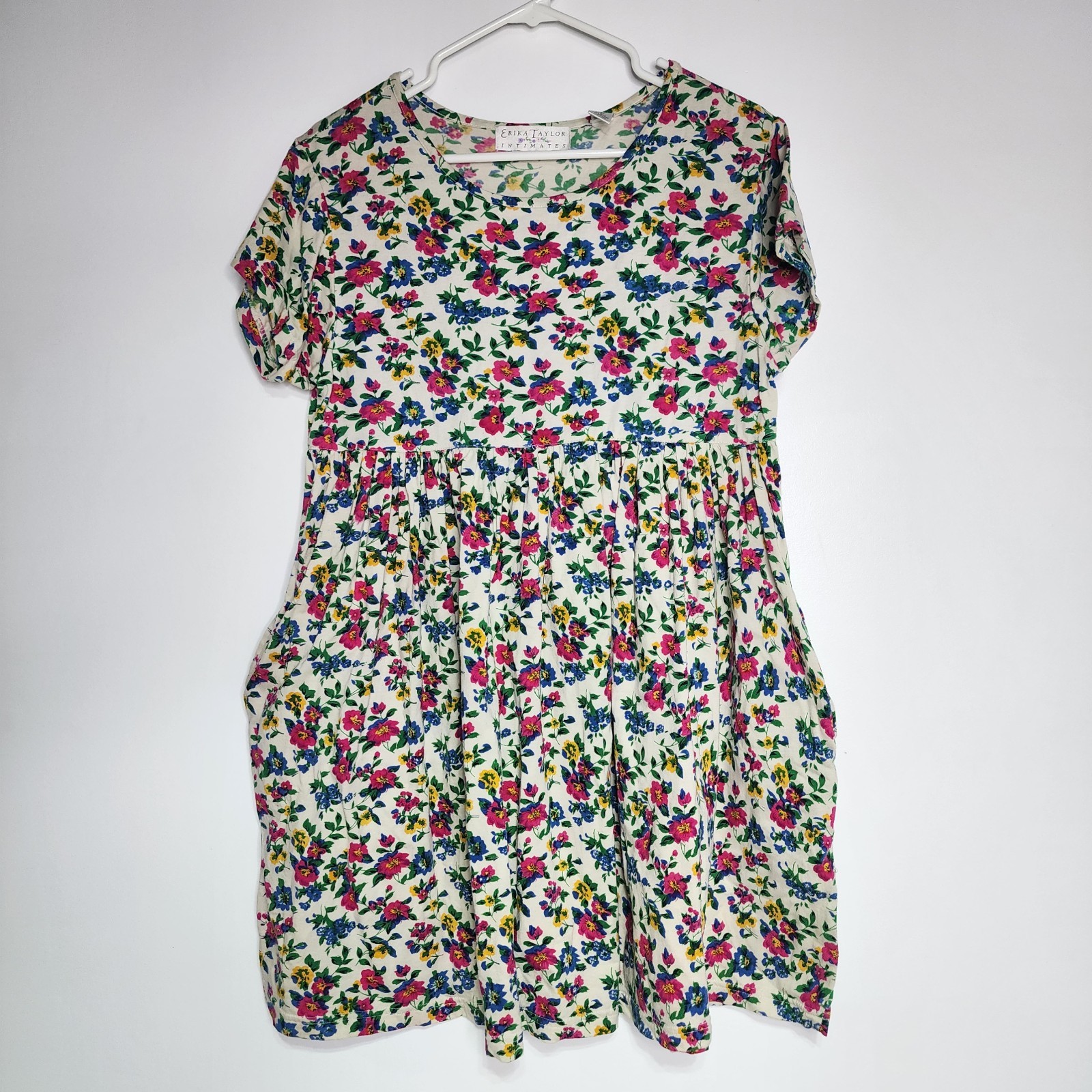 Vintage Erika Taylor Intimates Floral Dress 100% Cotton Size Small
