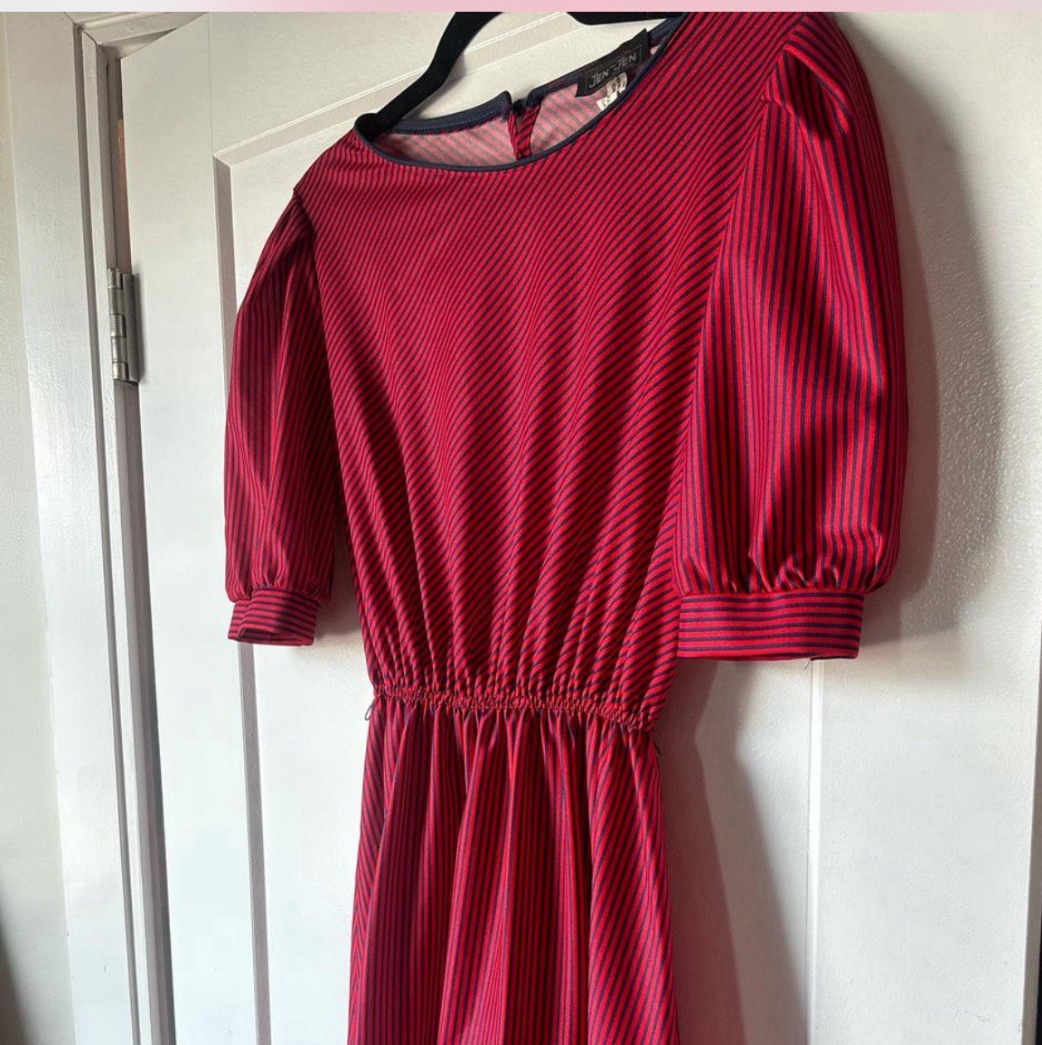 Women’s Vintage 70’s Jen-Jen New York Red and Blue Stripe Hipster Day Dress