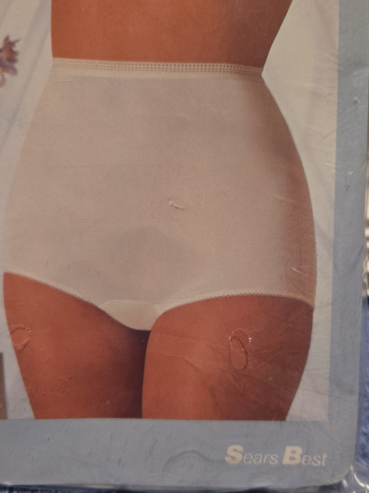 Vintage Sears „Blue Package Panties” Sz 9 White 100% Acetate Tricot 3-Pack NOS