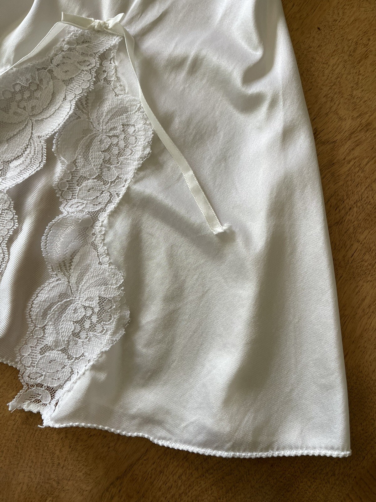 Vintage Darling Lingerie Semi Sheer Nylon Lace Slip Dress Size S Cottagecore