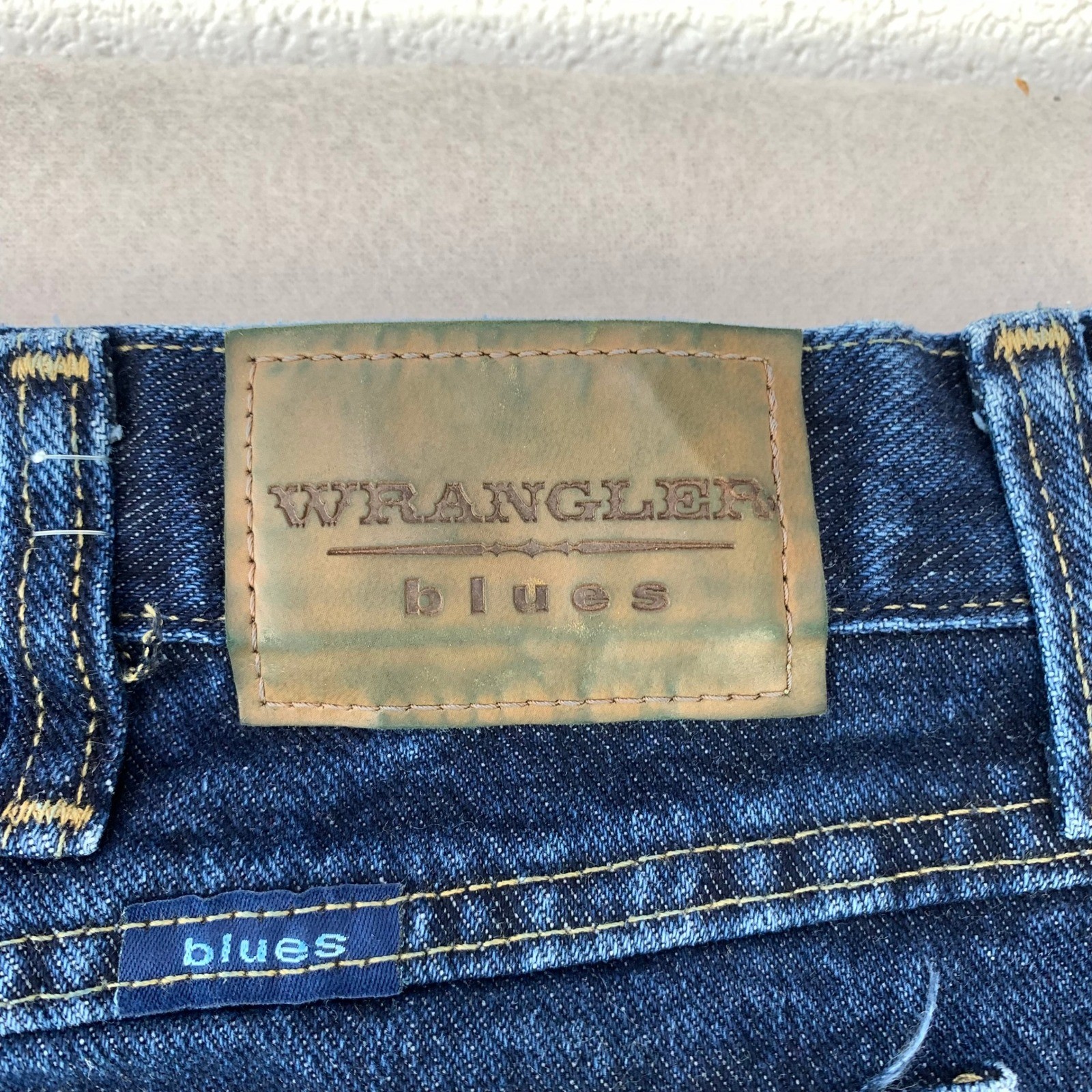 VTG Wrangler Mom Jeans Womens 20 Dark Wash High Rise Straight Leg Western