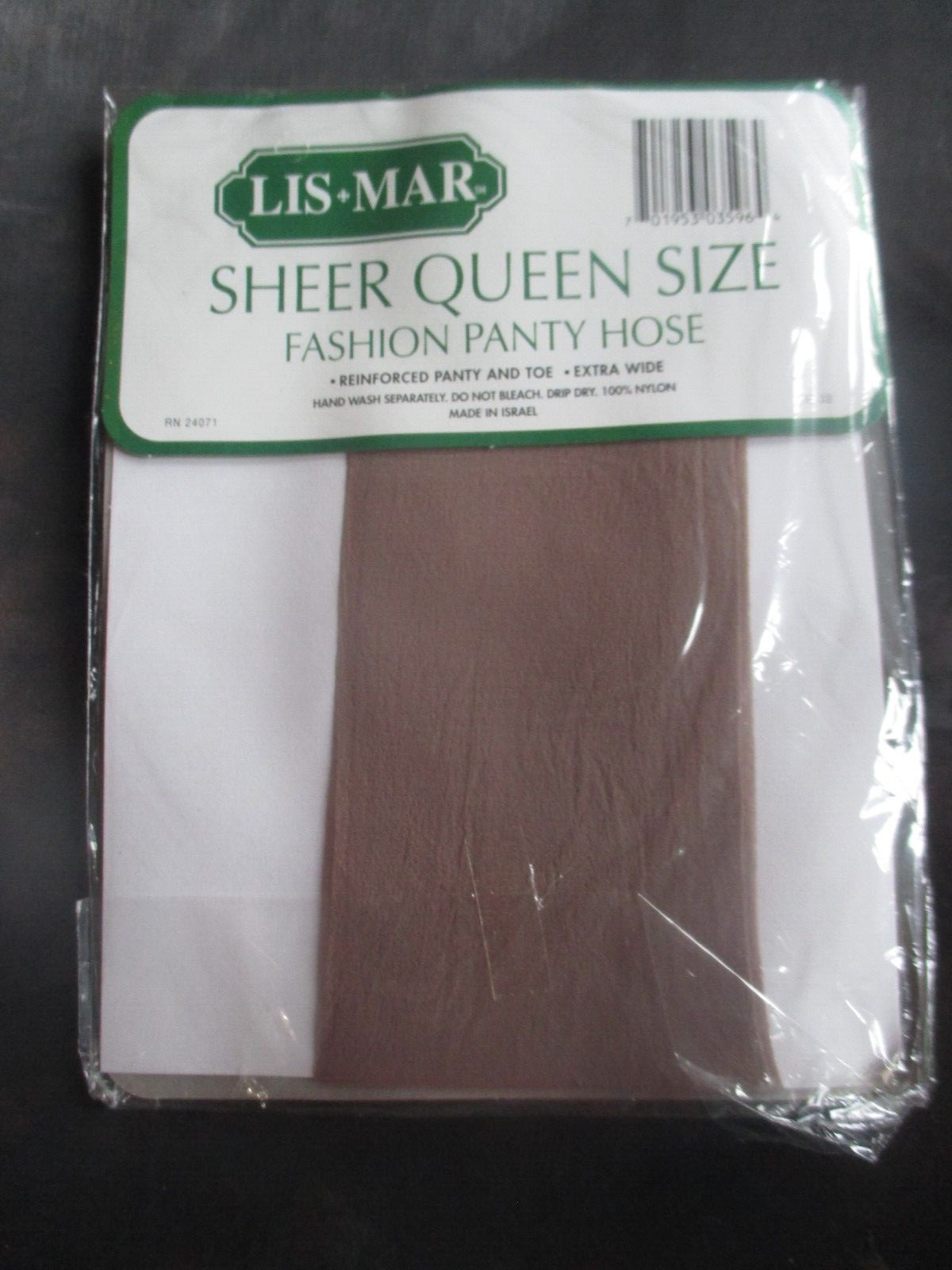 LIS*MAR Vintage TAUPE Nylon PANTYHOSE-QUEEN-Fits 1X-4X- 160-235 lbs – 1980s