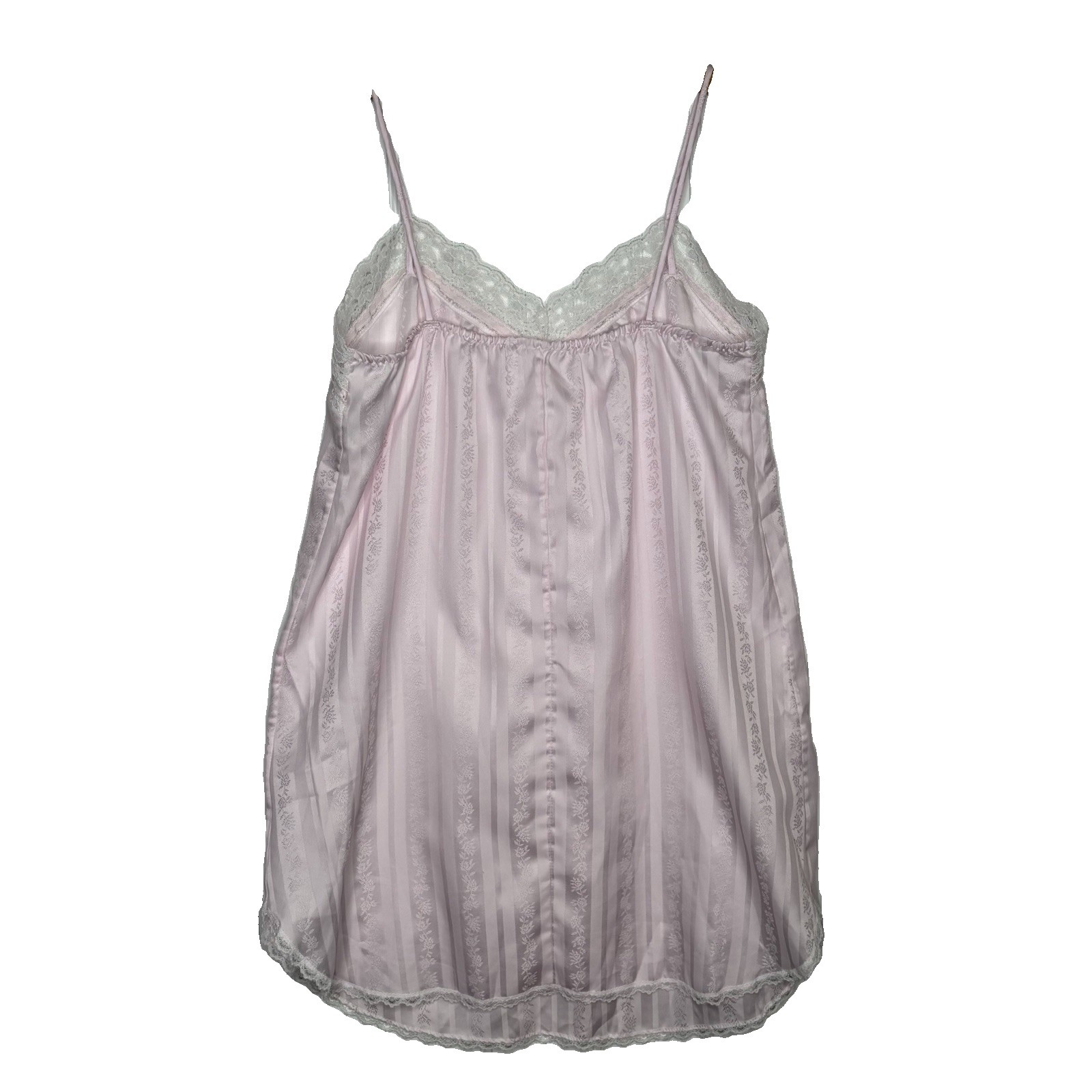 Vtg Juli of Slumbertogs Pink Satin Lace Nightgown SM Baby Doll Spaghetti Straps