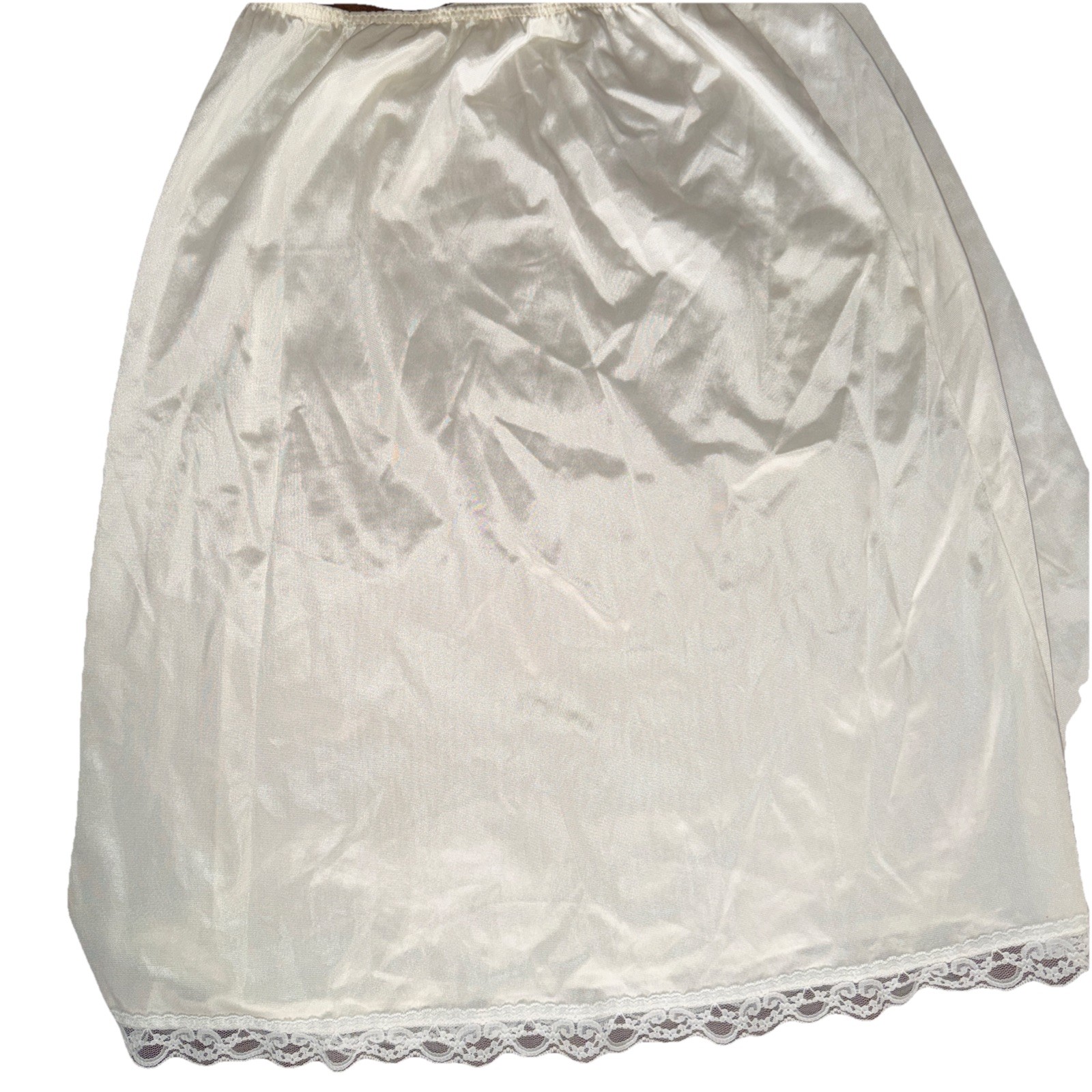 Deena Vintage Nylon Half Slip Ivory Waist 30″-38″ Length 28″ Large