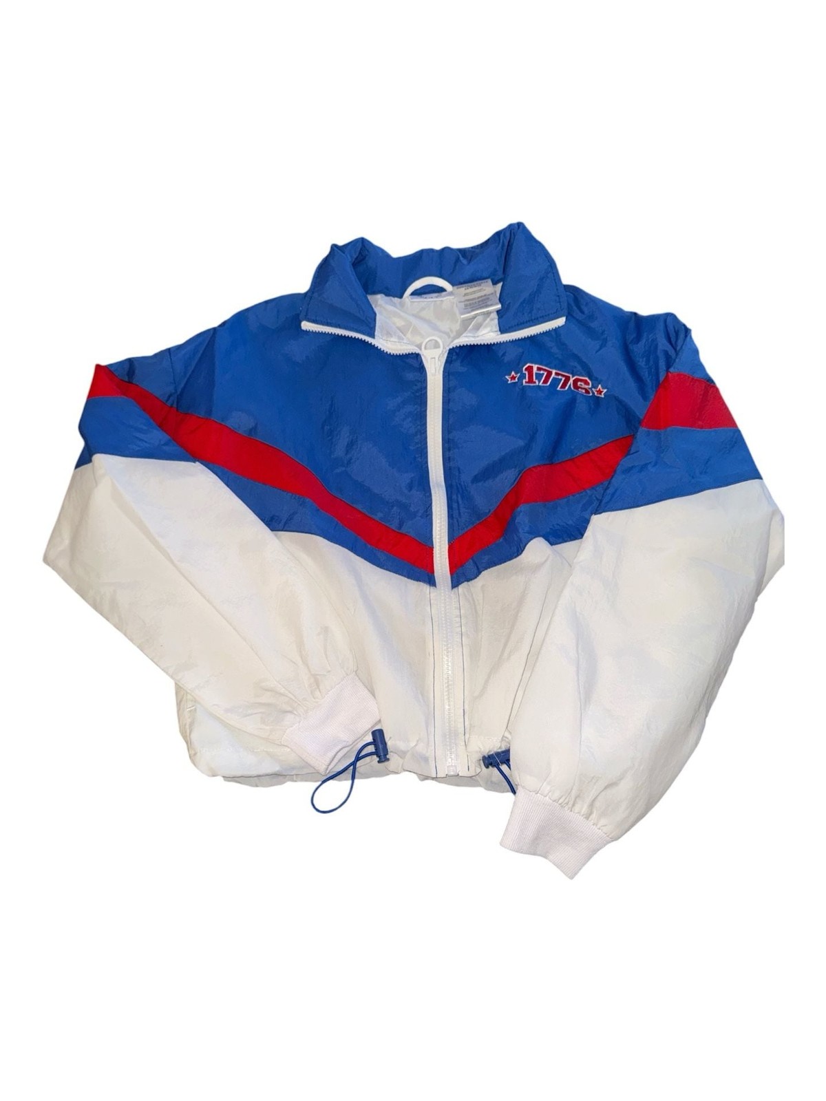 33 Revolutions 1776 Vintage Patriotic Cropped Windbreaker Jacket