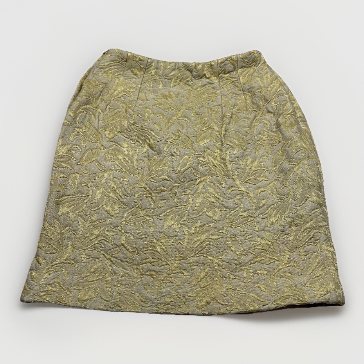 Vintage Womens Brocade 3-Piece Skirt Suit Size XS/S Gold Jacquard