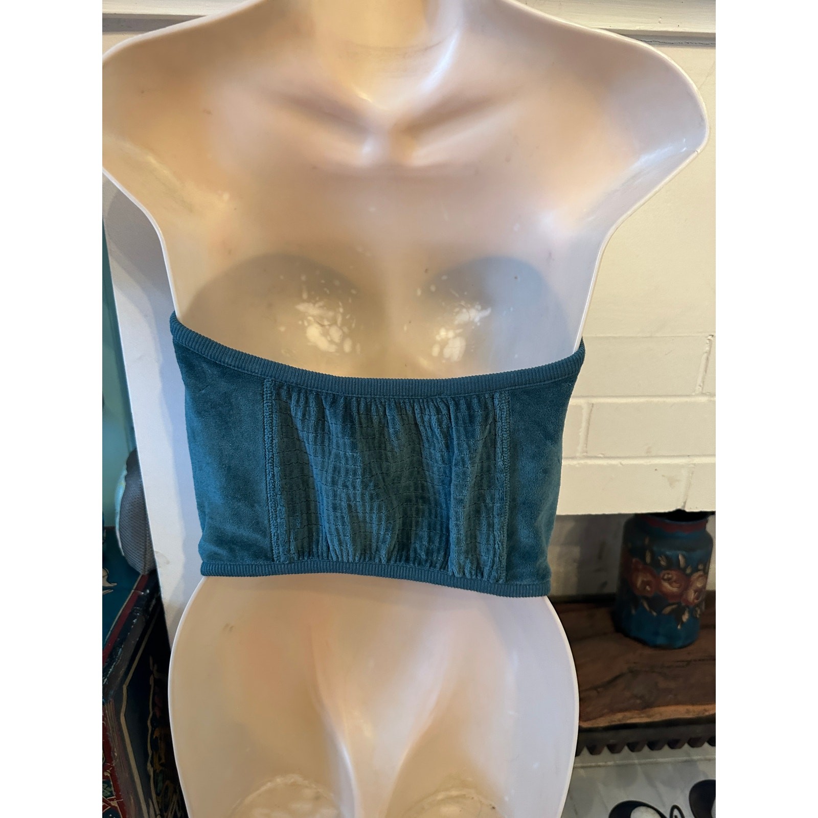 VINTAGE EARLY 80’s UNWORN SONIA RYKIEL PARIS VELOURS CORSET CROP TOP BUSTIER