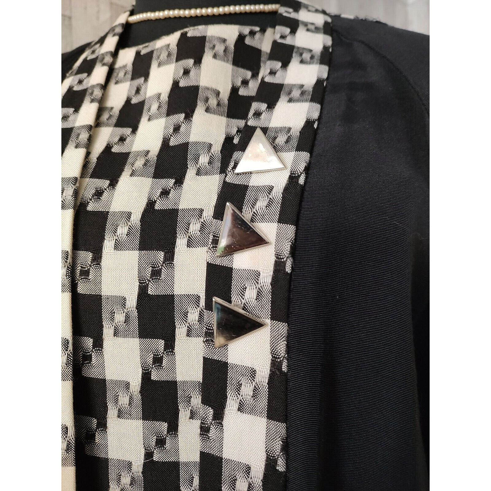 DAWN JOY Fashion Vintage Women’s 2 piece Suit Dress & Duster Black check Size 1