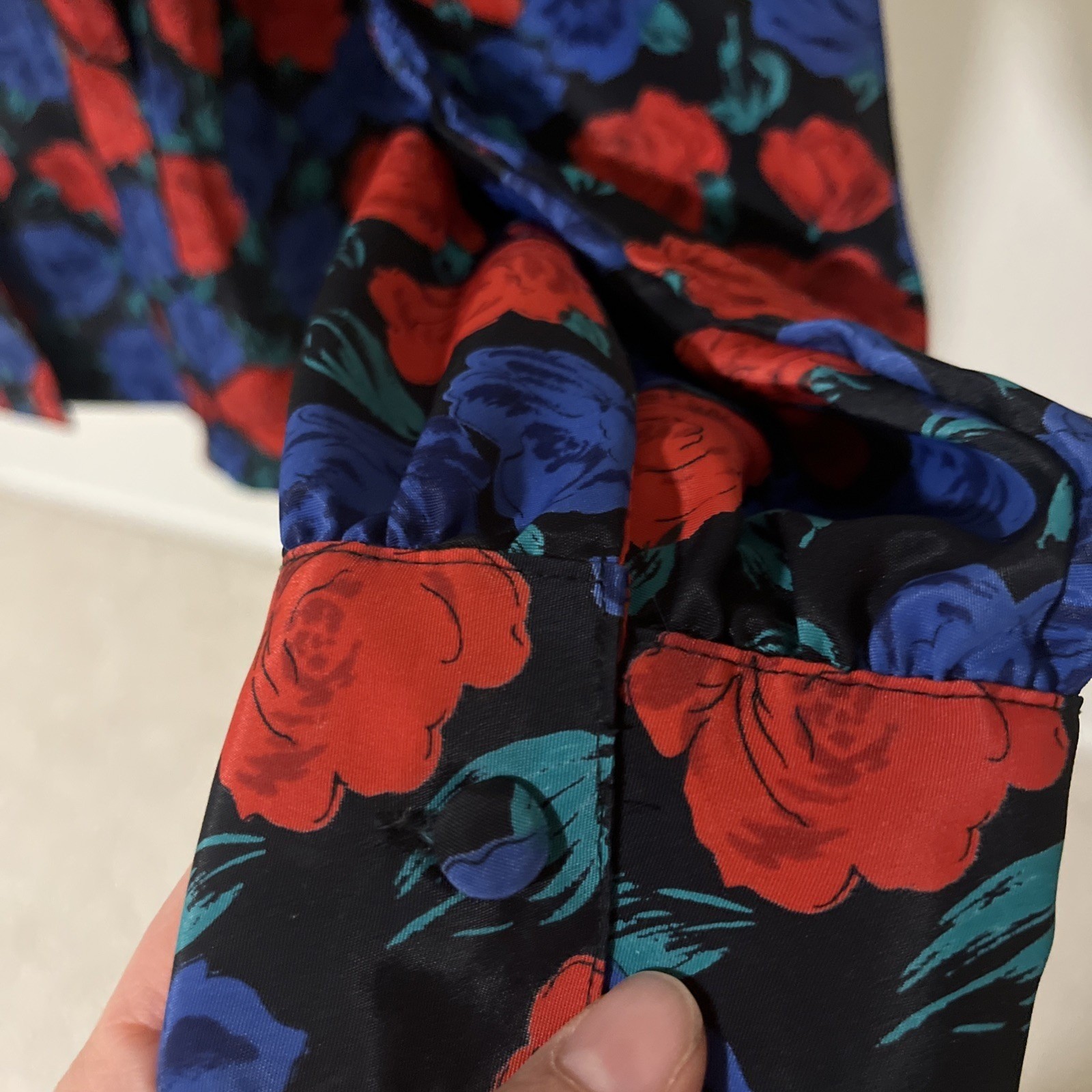 Vintage 80/90s Oscar De La Renta Expressions Floral Blouse Sz 10 Red,blue,black
