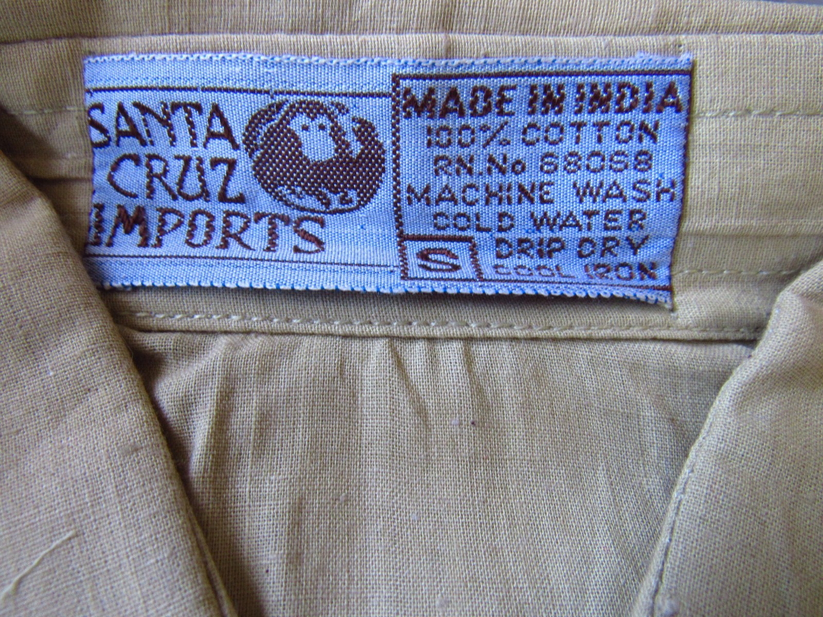 Vtg NOS NWT 1960s/1970s Santa Cruz Imports Hippie Shirt Anti-War Protest History