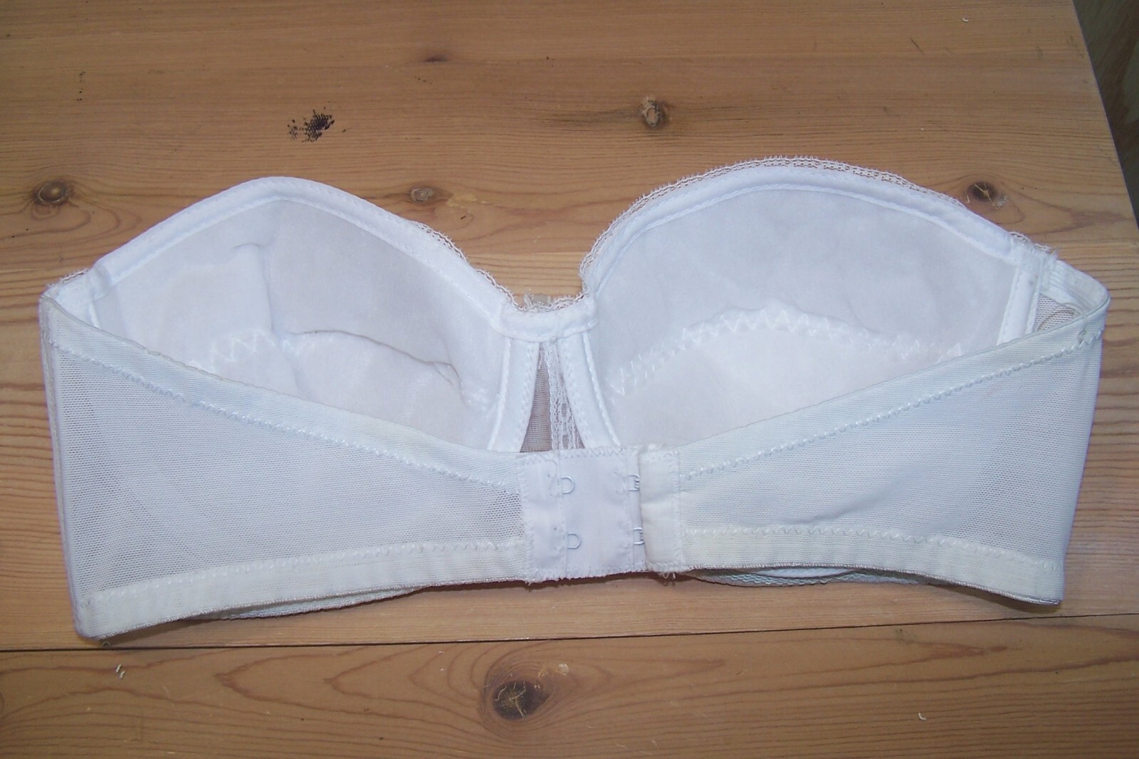 Vintage Adonna Bra 34C White Penney Balconette Strapless Underwire Padded 2582