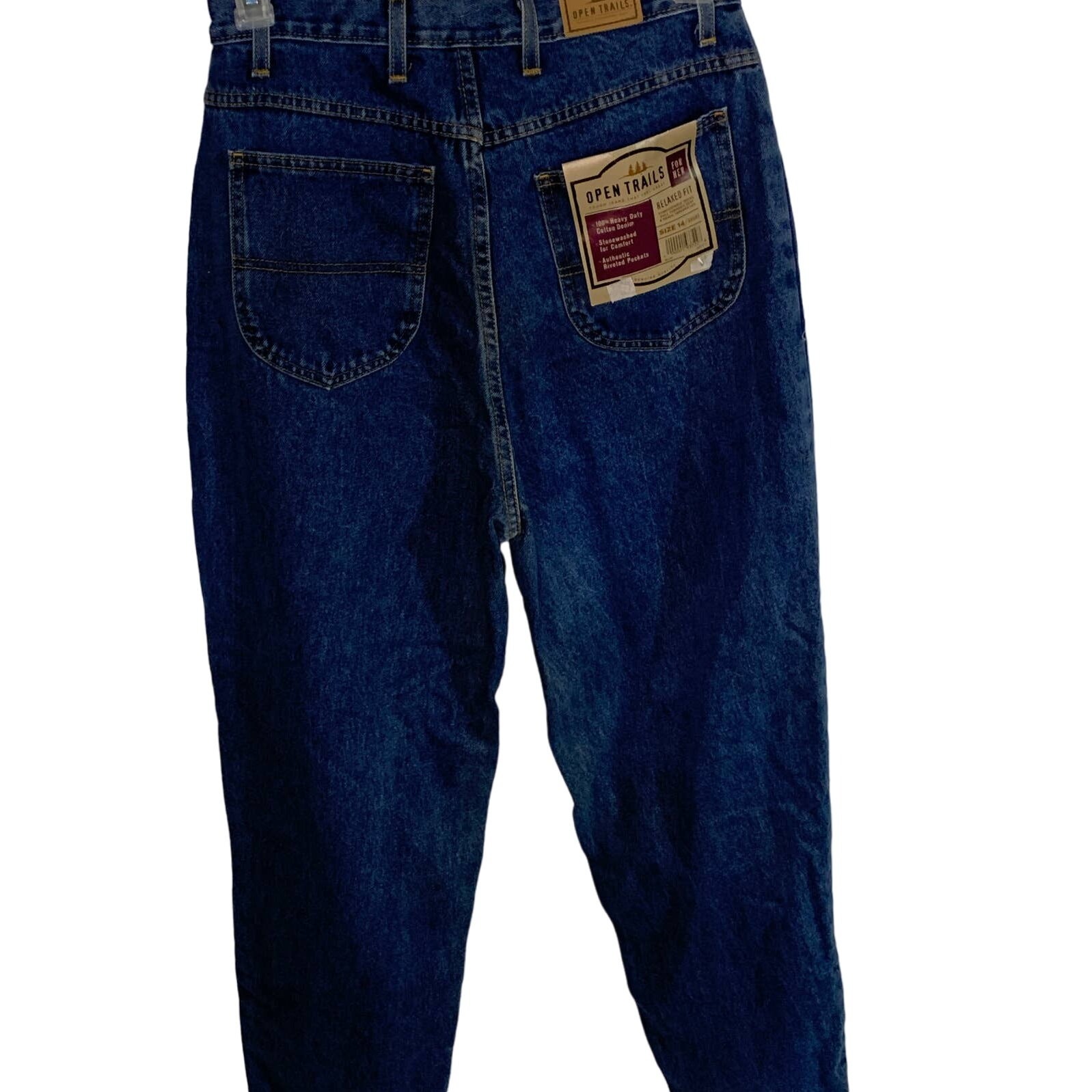Open trails vintage Deadstock high waist stonewash mom jean 14 short relaxed fit