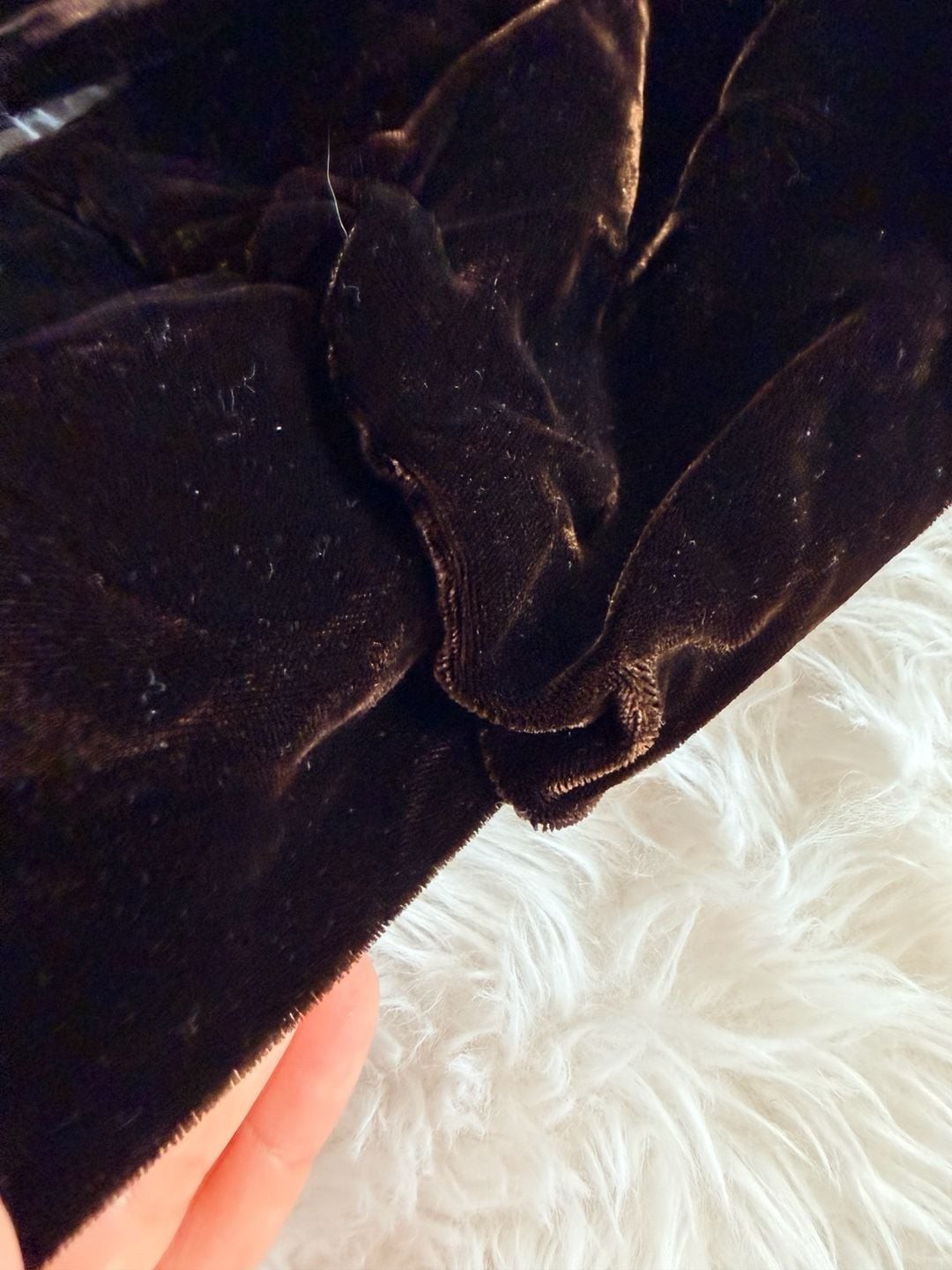 Vintage Young Edwardian by Arpeja Dark Brown Velvet Mock Neck Puff Sleeve Dress