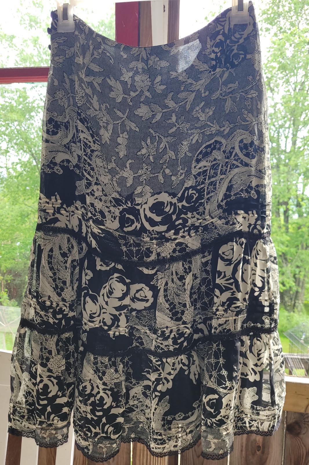 Gorgeous Vintage 90s EXPRESS Floral Print 3/4 Length Lined Skirt Size 3/4